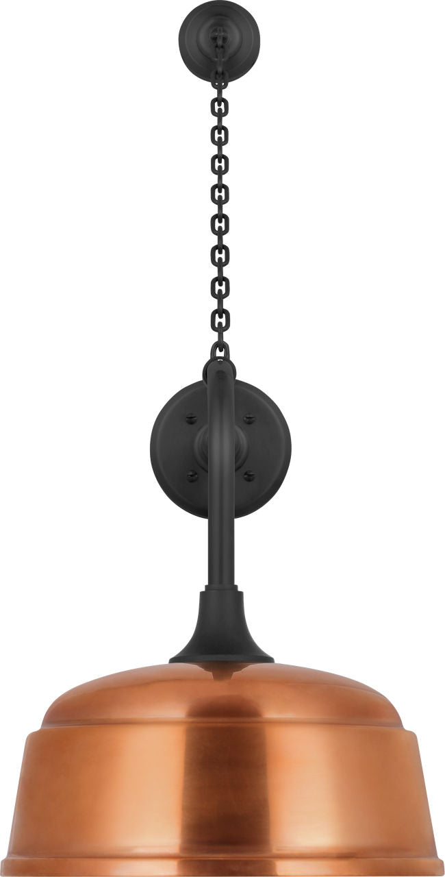 Academy 20" Anchored Rex Barn Light | Matte Black | 12.5 | 12.5" Soft Copper Rockhouse Shade