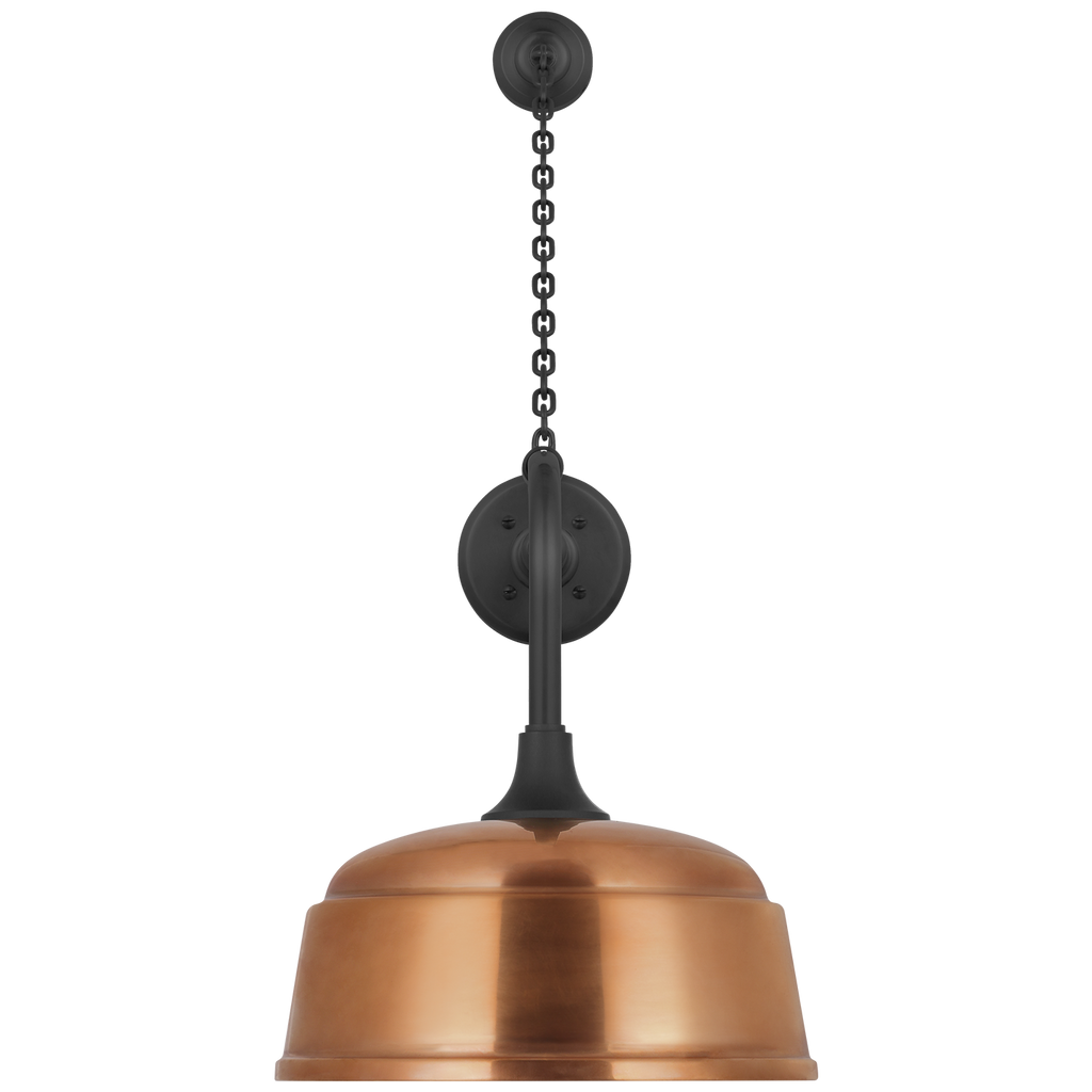 Academy 20" Anchored Rex Barn Light | Matte Black | 12.5 | 12.5" Soft Copper Rockhouse Shade