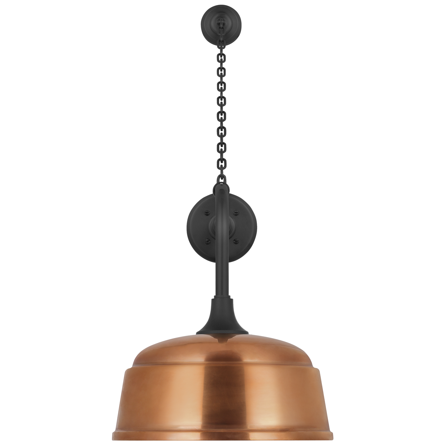 Academy 20" Anchored Rex Barn Light | Matte Black | 12.5 | 12.5" Soft Copper Rockhouse Shade