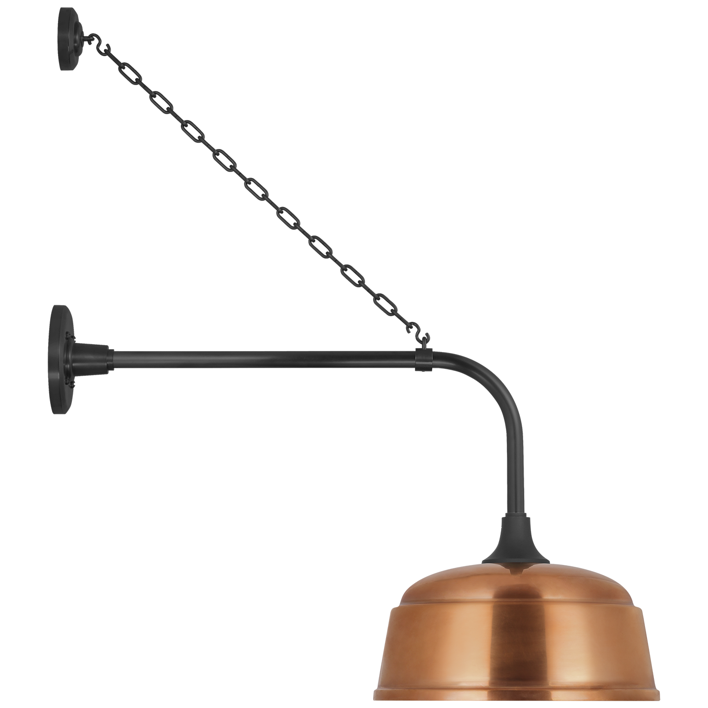 Academy 20" Anchored Rex Barn Light | Matte Black | 12.5 | 12.5" Soft Copper Rockhouse Shade