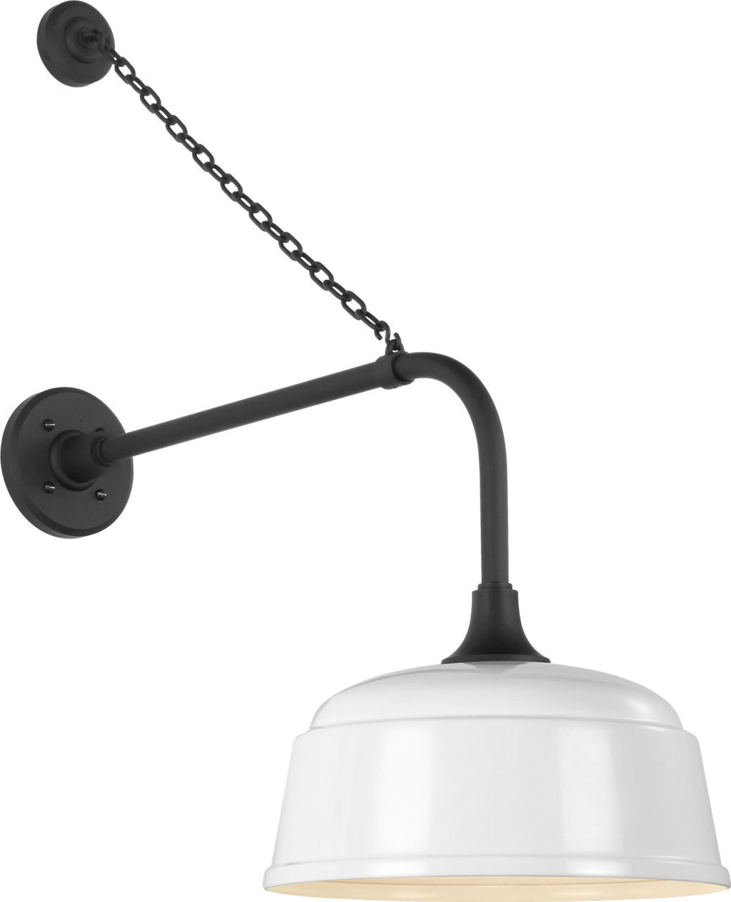 Academy 20" Anchored Rex Barn Light | Matte Black | 12.5 | 12.5" White Rockhouse Shade
