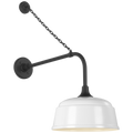 Academy 20" Anchored Rex Barn Light | Matte Black | 12.5 | 12.5" White Rockhouse Shade