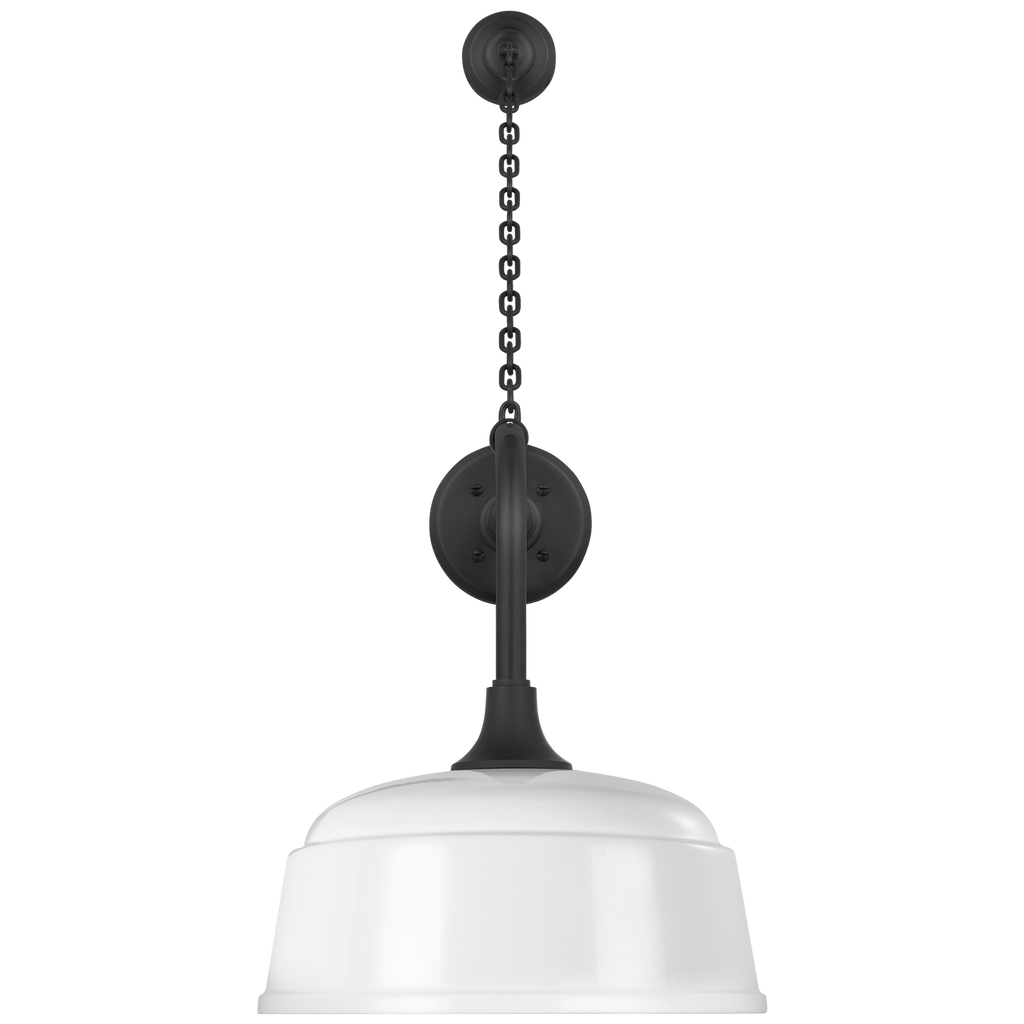 Academy 20" Anchored Rex Barn Light | Matte Black | 12.5 | 12.5" White Rockhouse Shade