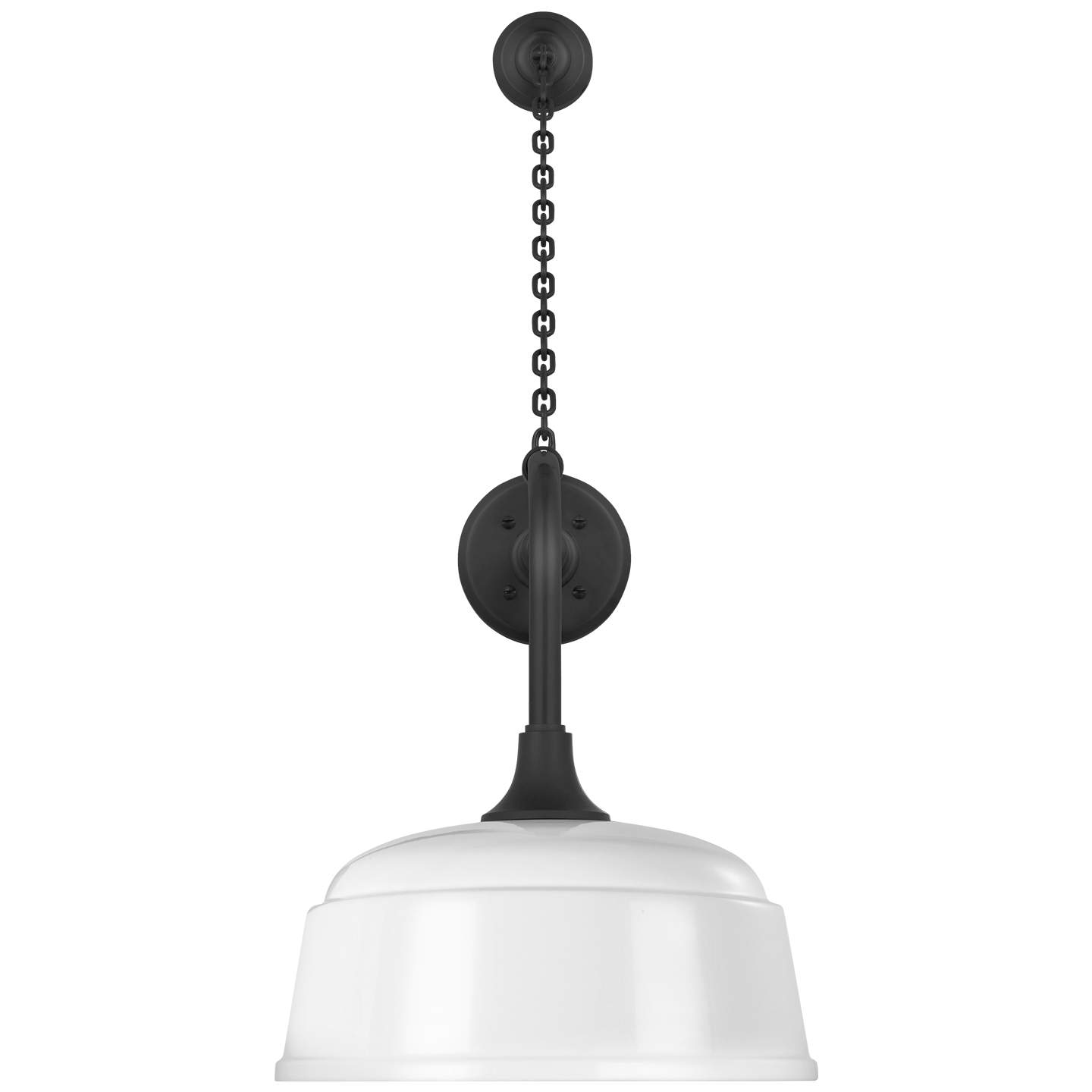 Academy 20" Anchored Rex Barn Light | Matte Black | 12.5 | 12.5" White Rockhouse Shade