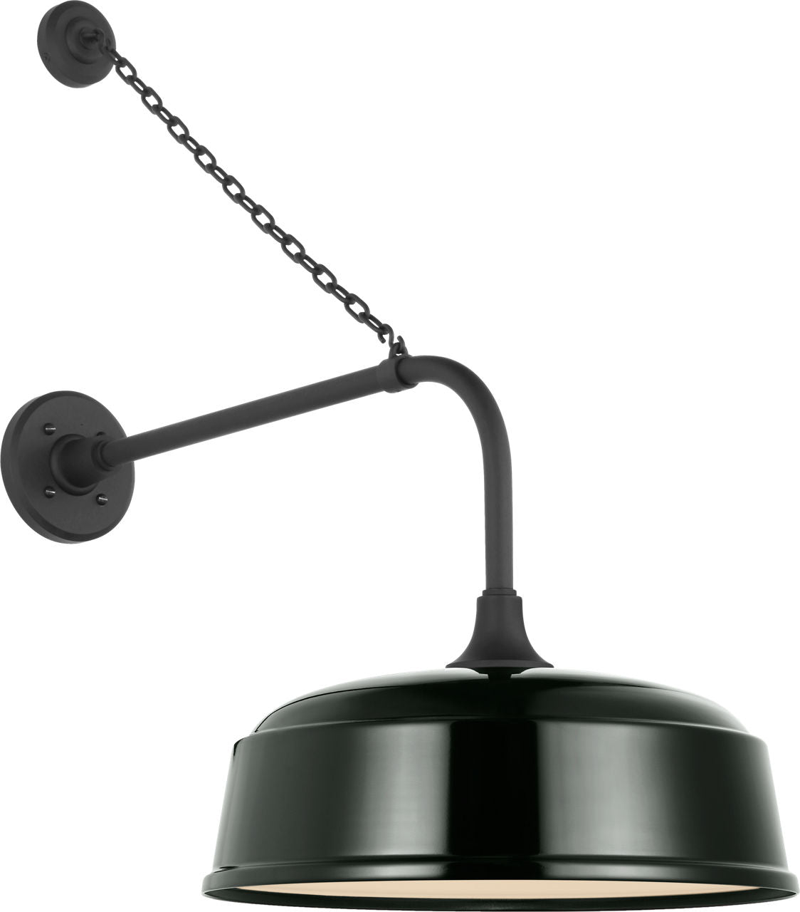 Academy 20" Anchored Rex Barn Light | Matte Black | 16 | 16" Green Rockhouse Shade