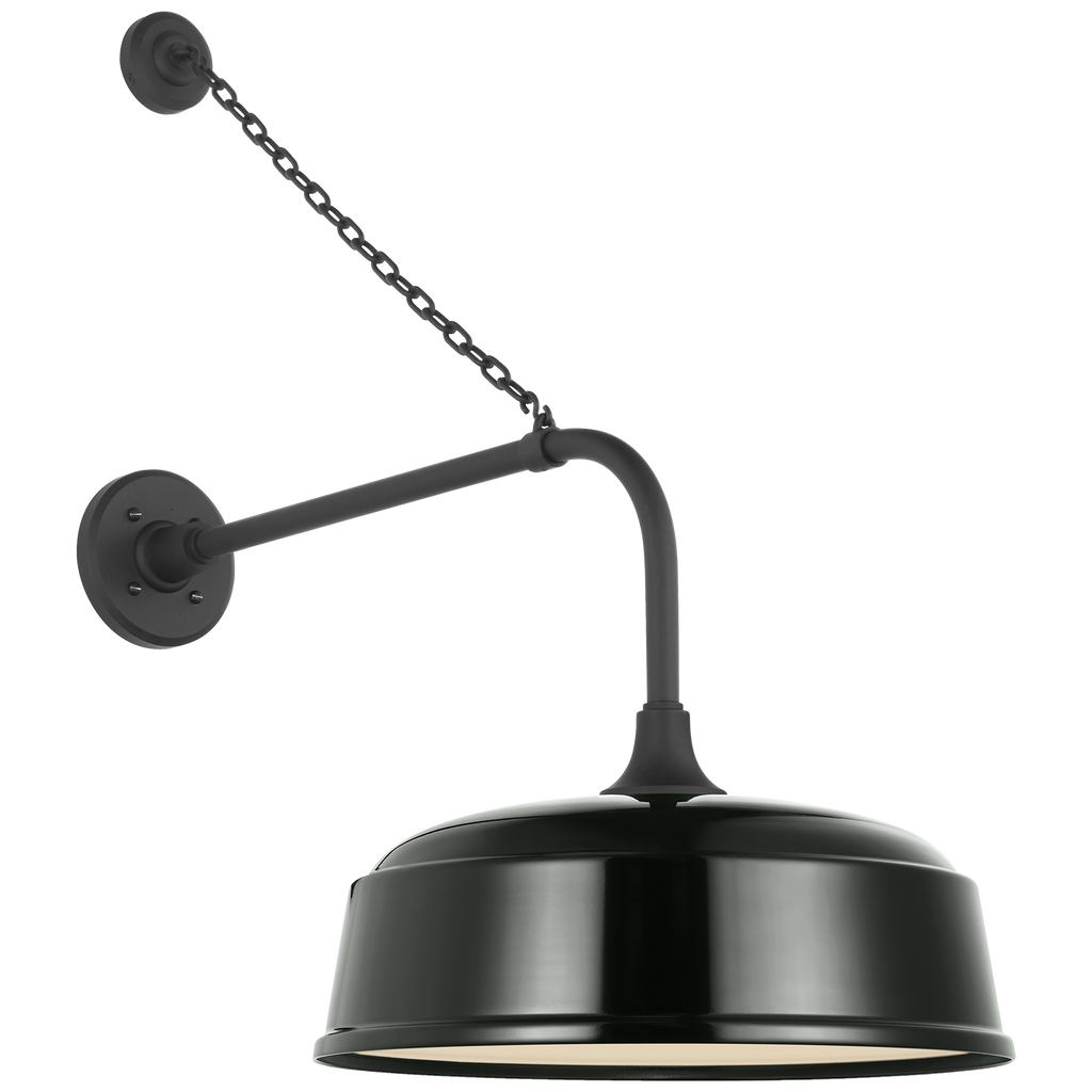 Academy 20" Anchored Rex Barn Light | Matte Black | 16 | 16" Green Rockhouse Shade