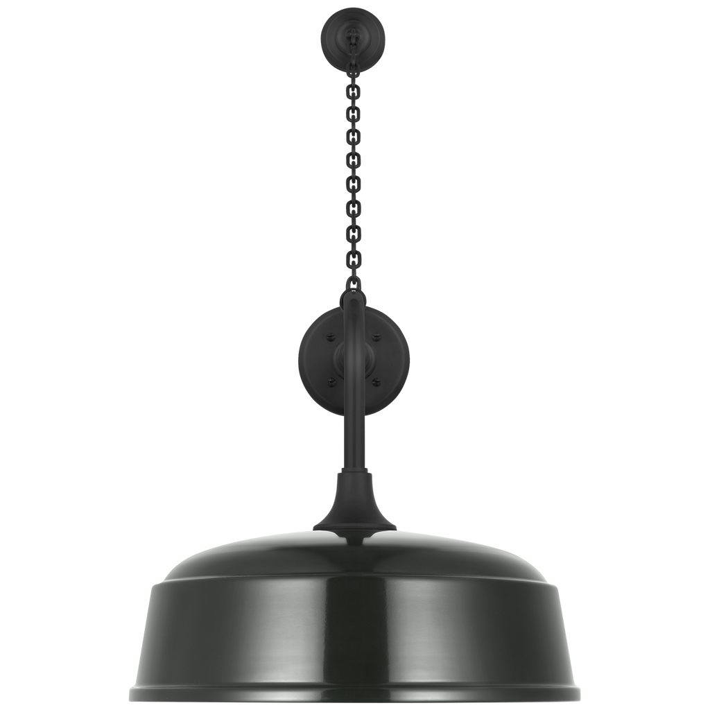 Academy 20" Anchored Rex Barn Light | Matte Black | 16 | 16" Green Rockhouse Shade