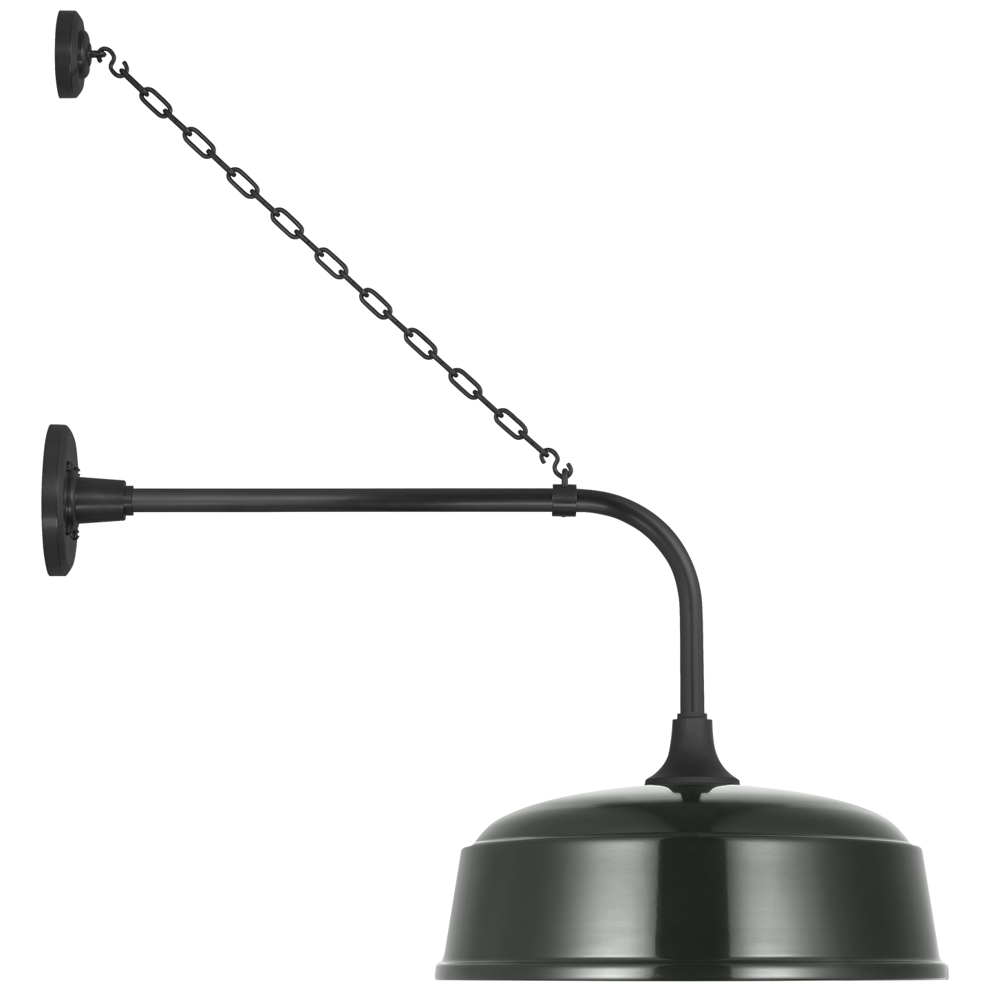 Academy 20" Anchored Rex Barn Light | Matte Black | 16 | 16" Green Rockhouse Shade