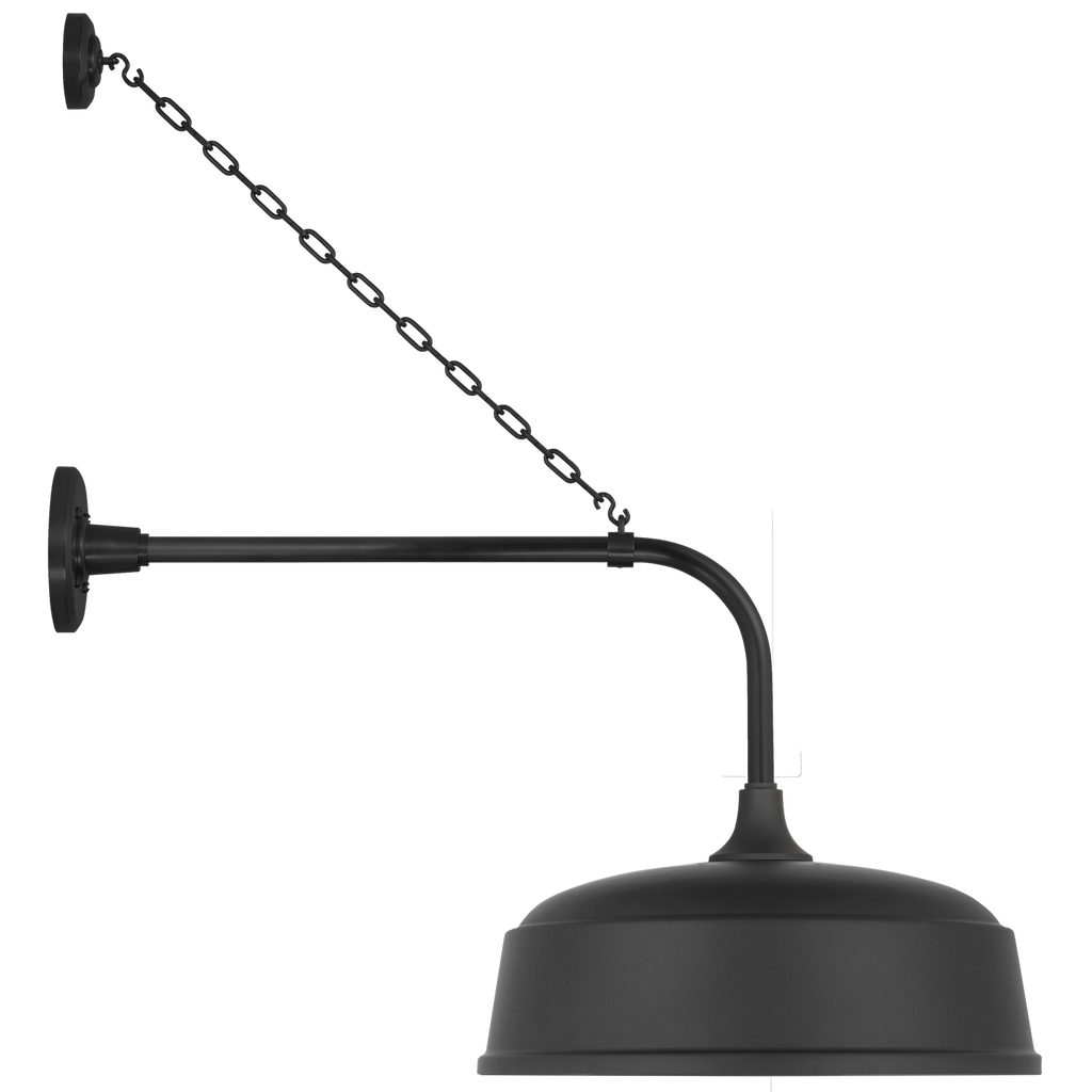Academy 20" Anchored Rex Barn Light | Matte Black | 16 | 16" Matte Black Rockhouse Shade
