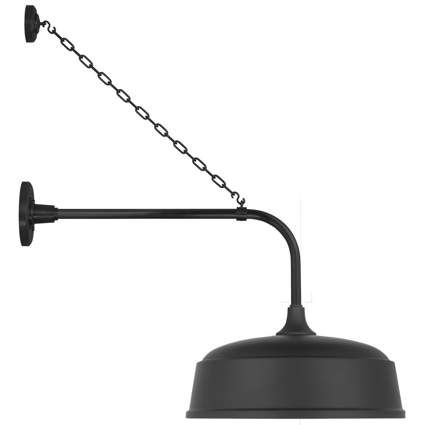 Academy 20" Anchored Rex Barn Light | Matte Black | 16 | 16" Matte Black Rockhouse Shade
