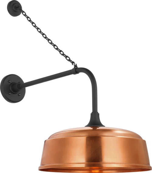 Academy 20" Anchored Rex Barn Light | Matte Black | 16 | 16" Soft Copper Rockhouse Shade