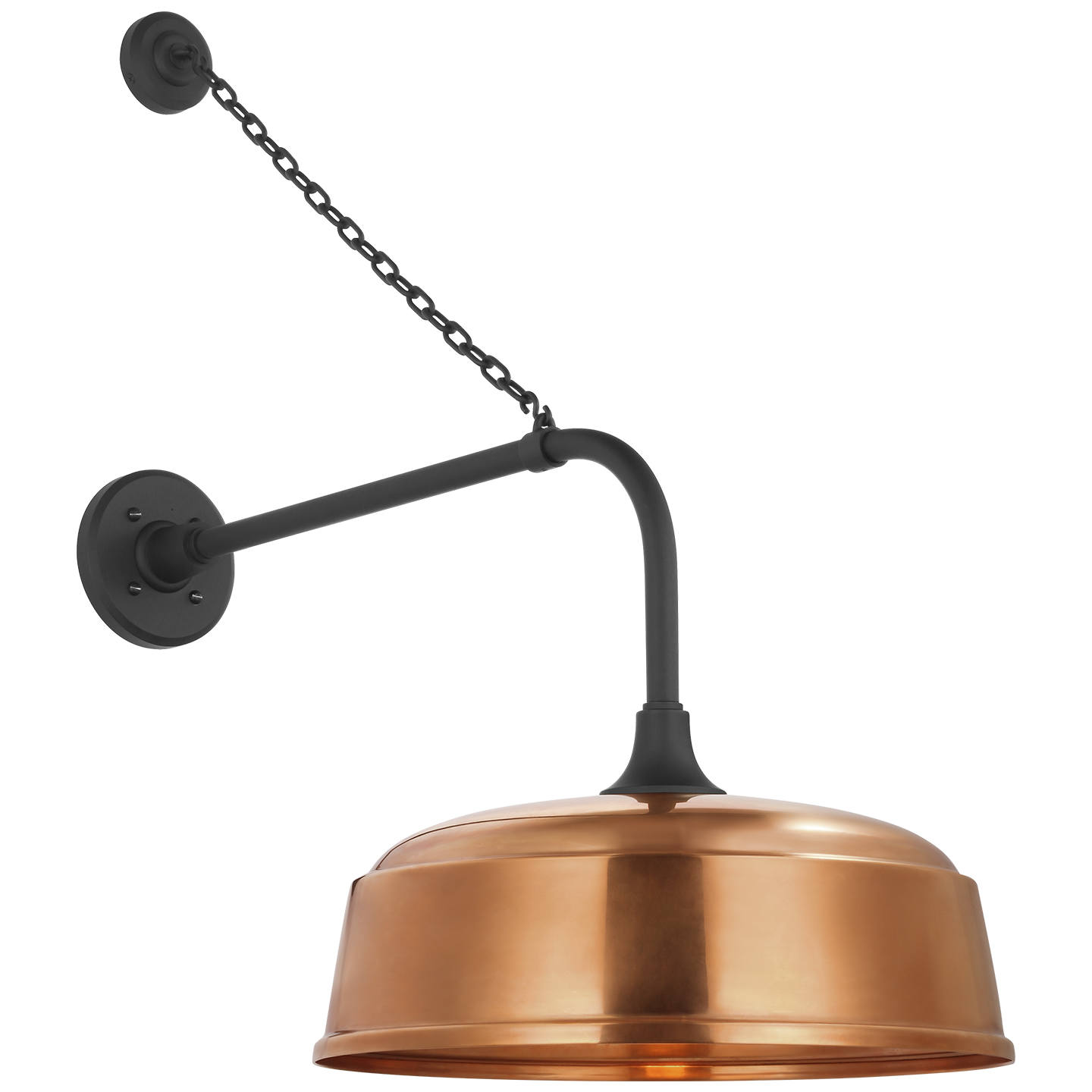 Academy 20" Anchored Rex Barn Light | Matte Black | 16 | 16" Soft Copper Rockhouse Shade