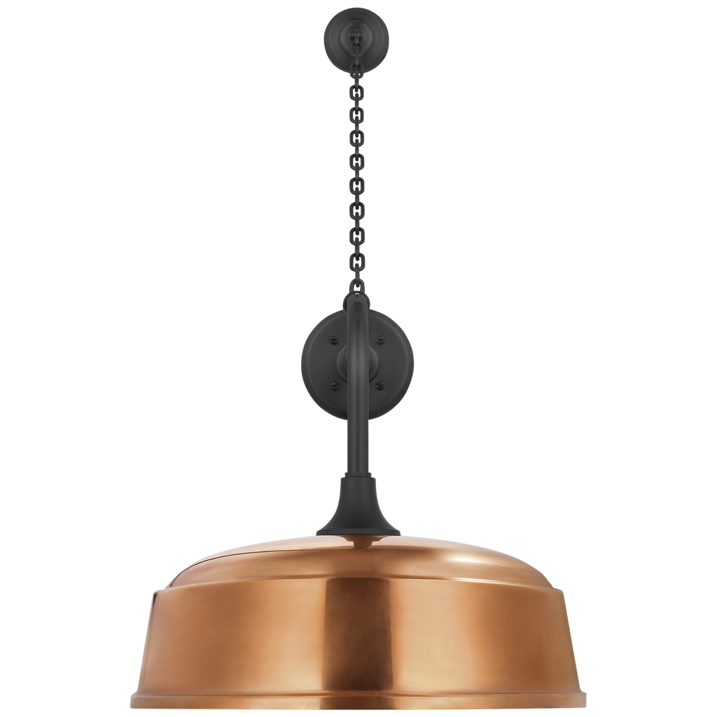 Academy 20" Anchored Rex Barn Light | Matte Black | 16 | 16" Soft Copper Rockhouse Shade