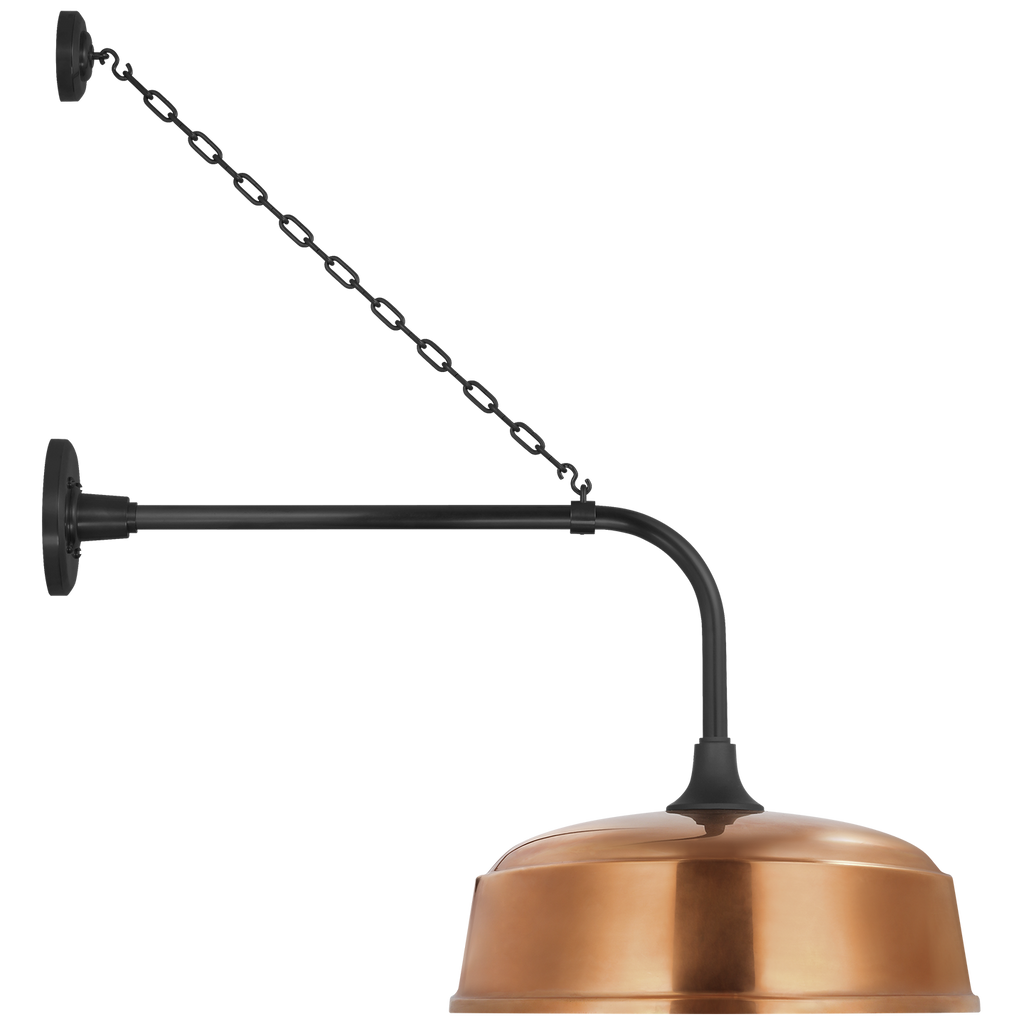 Academy 20" Anchored Rex Barn Light | Matte Black | 16 | 16" Soft Copper Rockhouse Shade