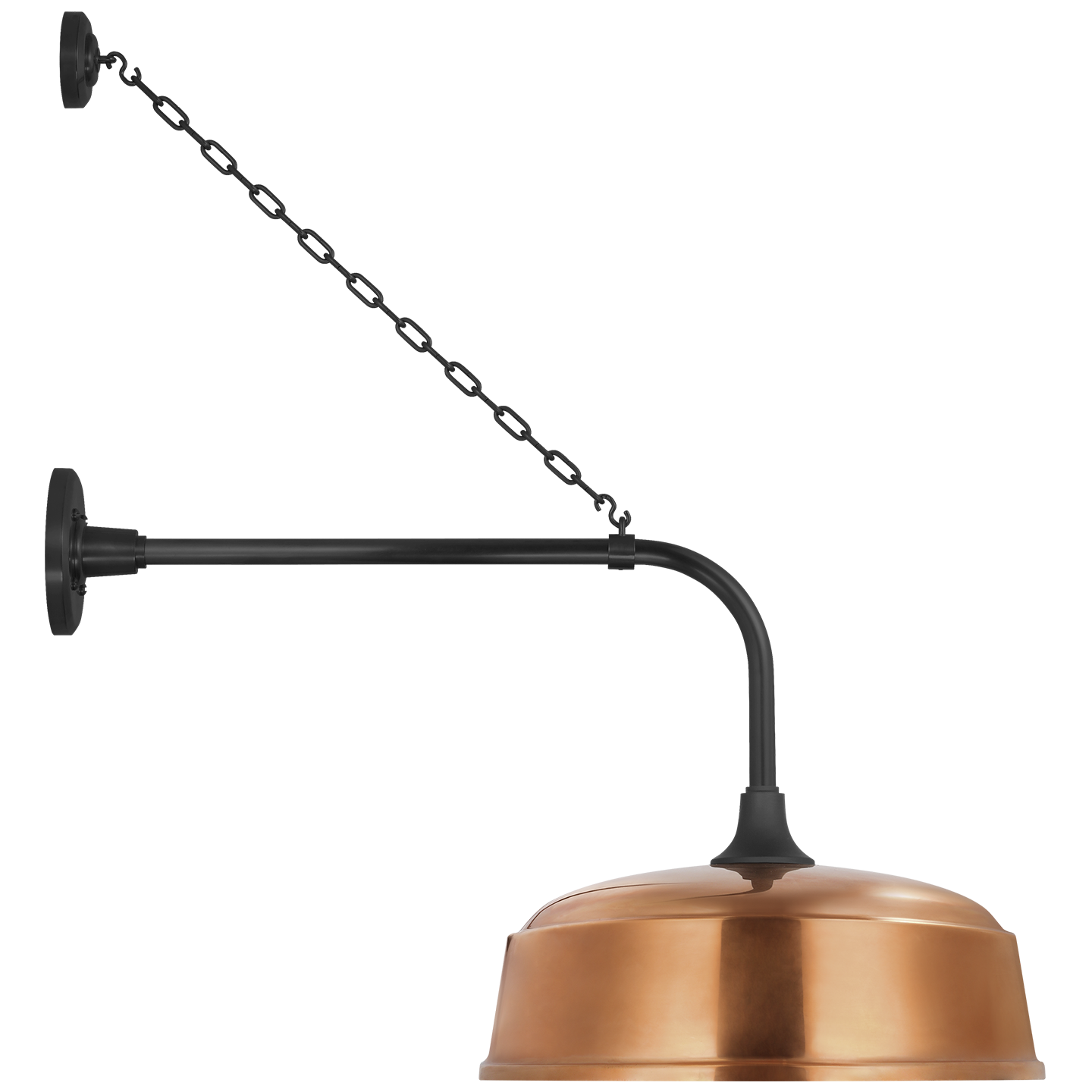Academy 20" Anchored Rex Barn Light | Matte Black | 16 | 16" Soft Copper Rockhouse Shade
