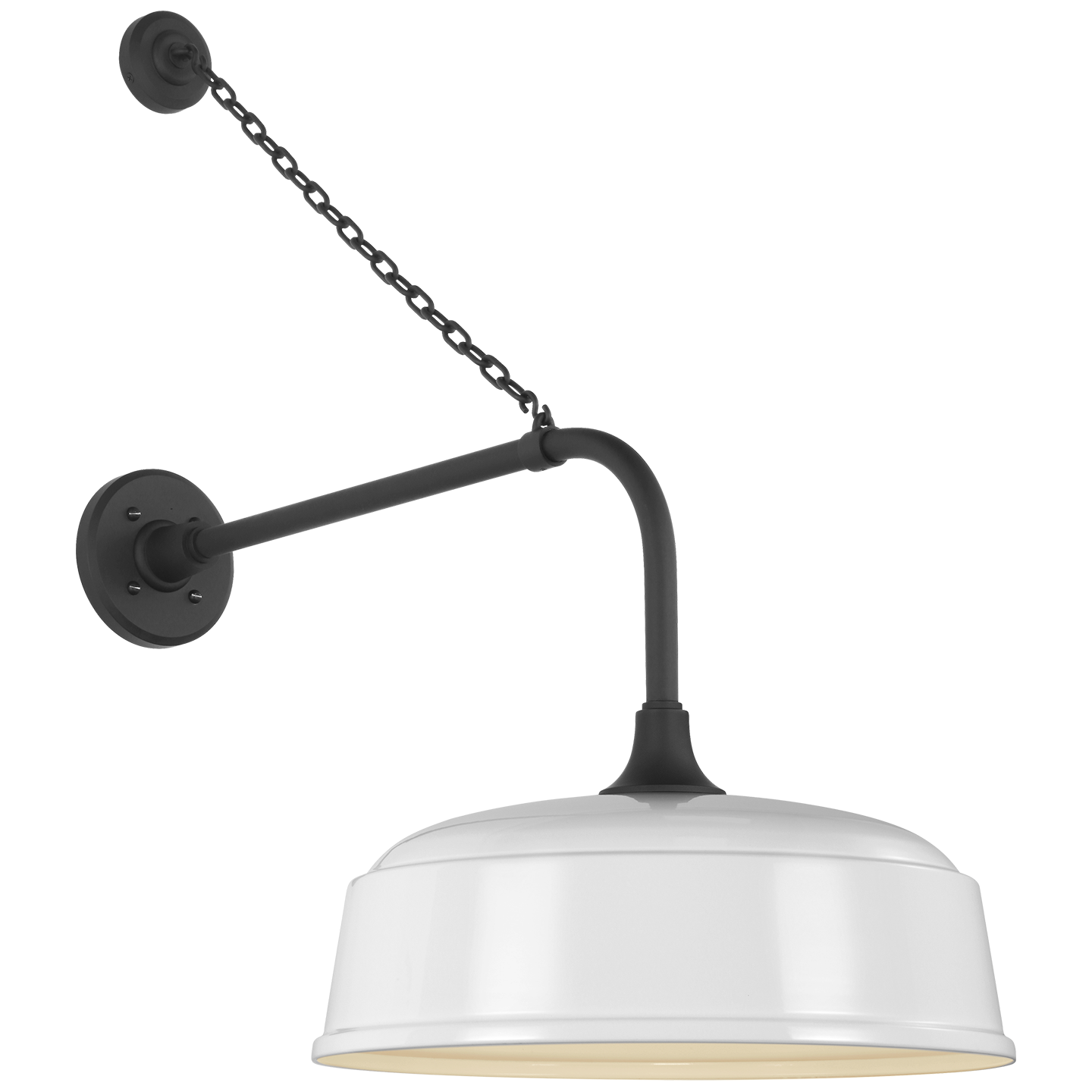 Academy 20" Anchored Rex Barn Light | Matte Black | 16 | 16" White Rockhouse Shade