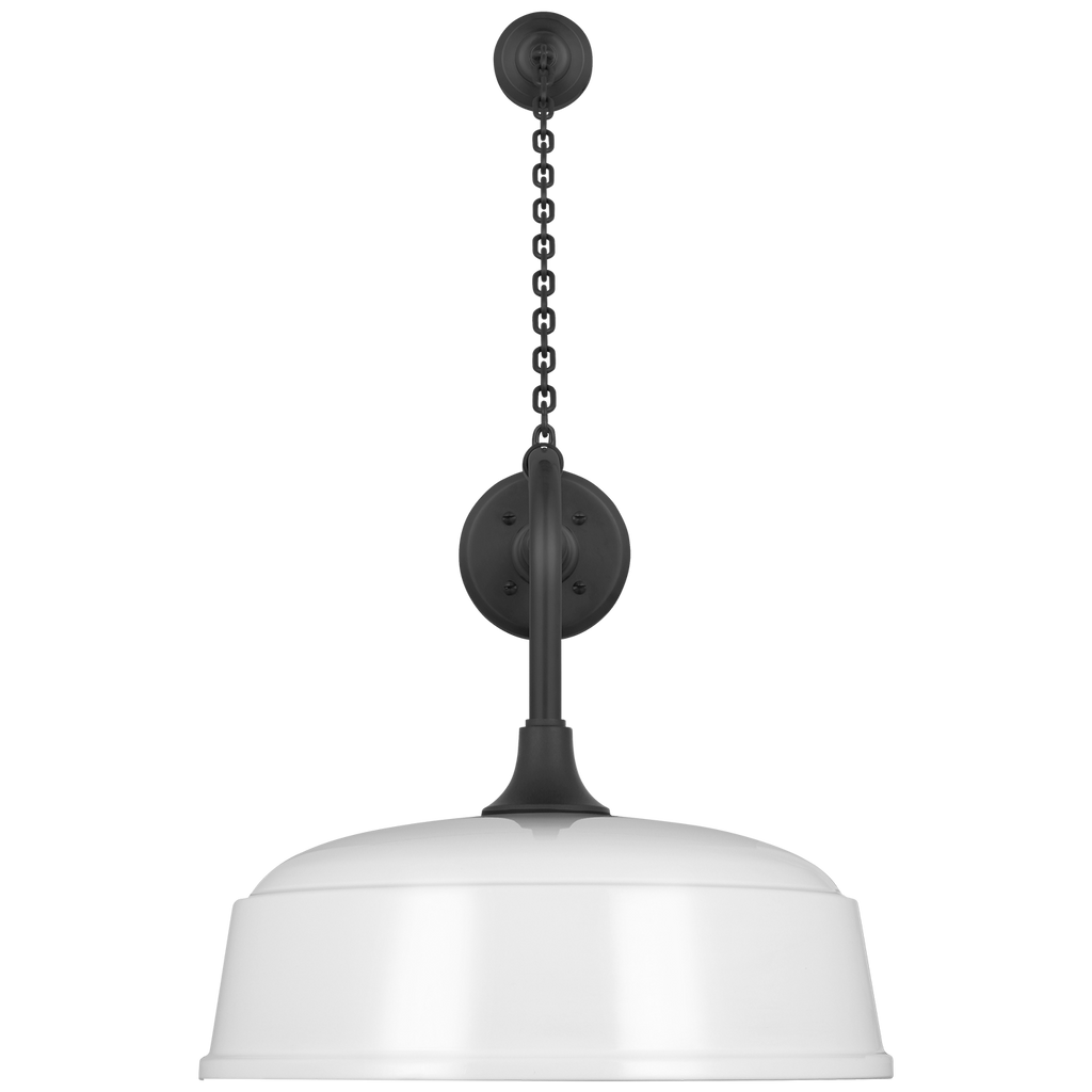 Academy 20" Anchored Rex Barn Light | Matte Black | 16 | 16" White Rockhouse Shade