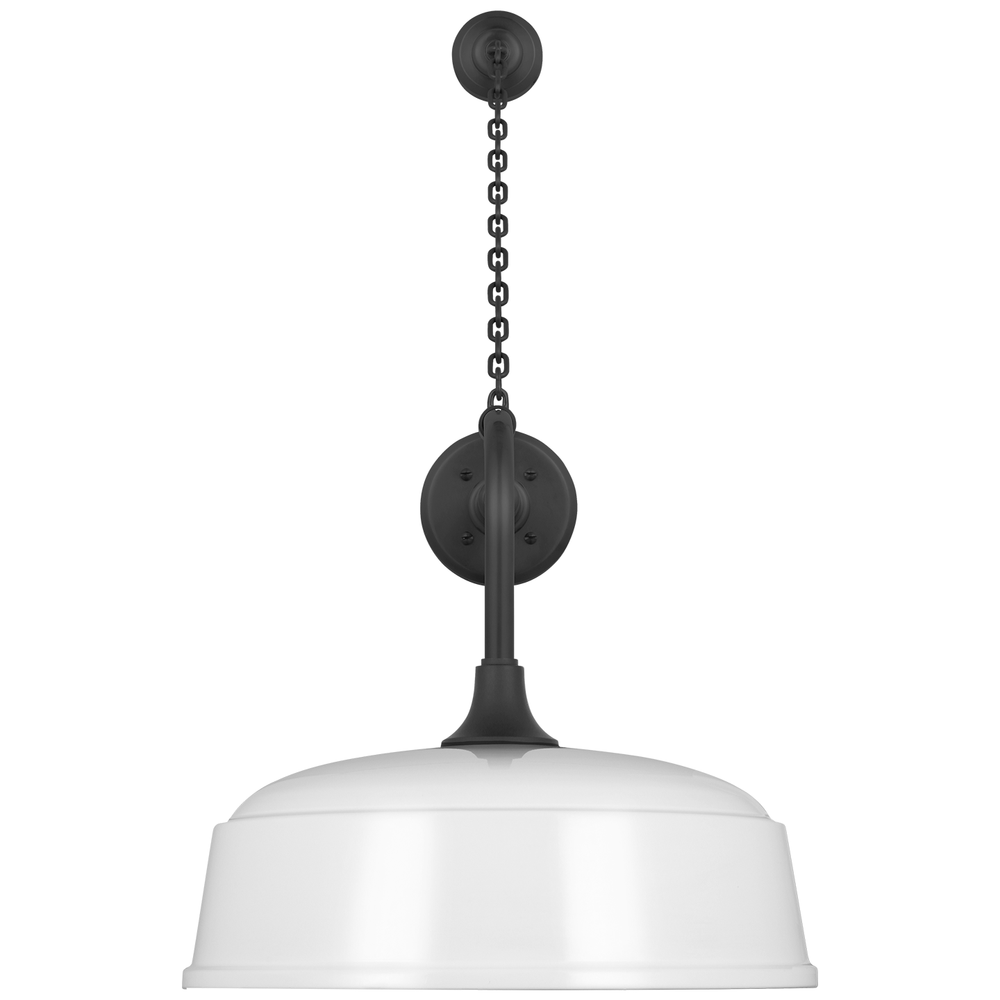 Academy 20" Anchored Rex Barn Light | Matte Black | 16 | 16" White Rockhouse Shade