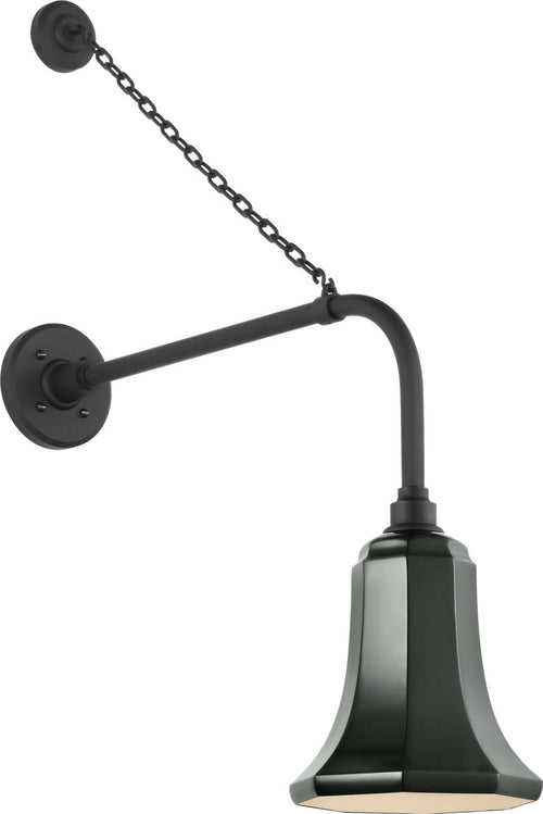 Academy 20" Anchored Rex Barn Light | Matte Black | 7.5 | 7.5" Green Savannah Shade