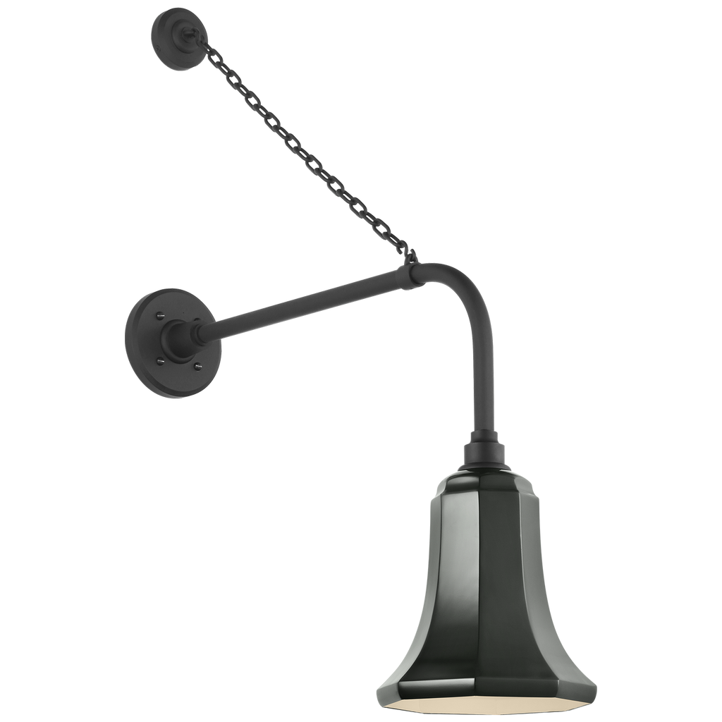 Academy 20" Anchored Rex Barn Light | Matte Black | 7.5 | 7.5" Green Savannah Shade