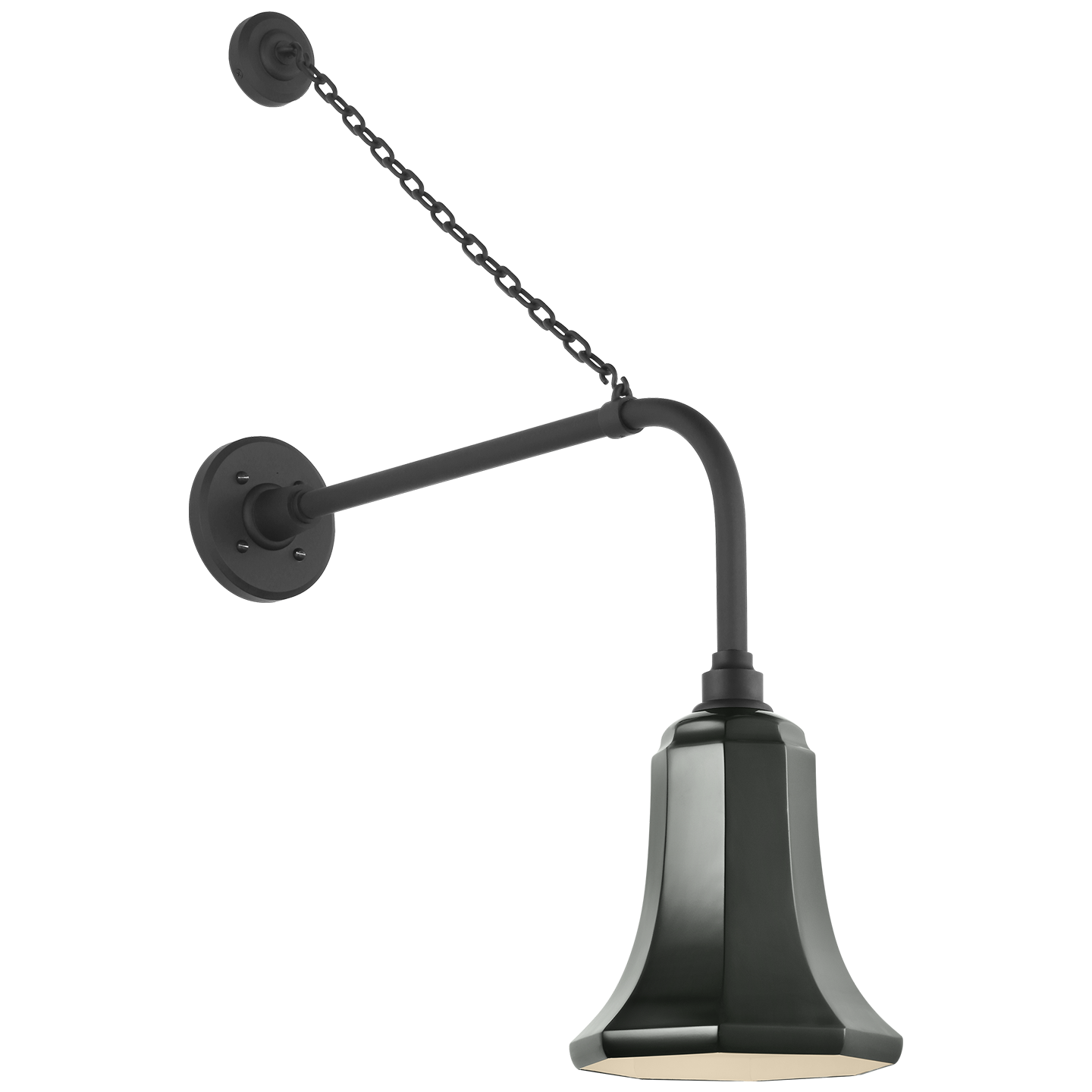 Academy 20" Anchored Rex Barn Light | Matte Black | 7.5 | 7.5" Green Savannah Shade