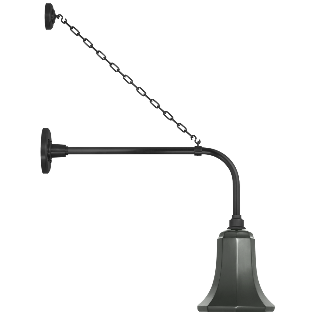 Academy 20" Anchored Rex Barn Light | Matte Black | 7.5 | 7.5" Green Savannah Shade