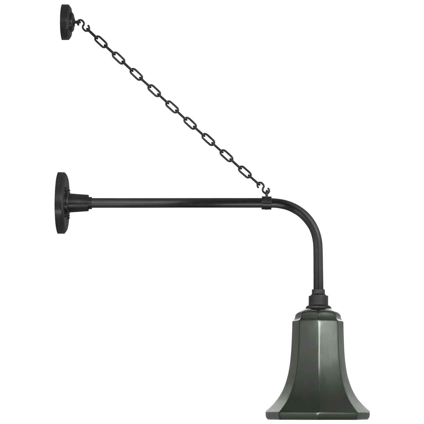 Academy 20" Anchored Rex Barn Light | Matte Black | 7.5 | 7.5" Green Savannah Shade