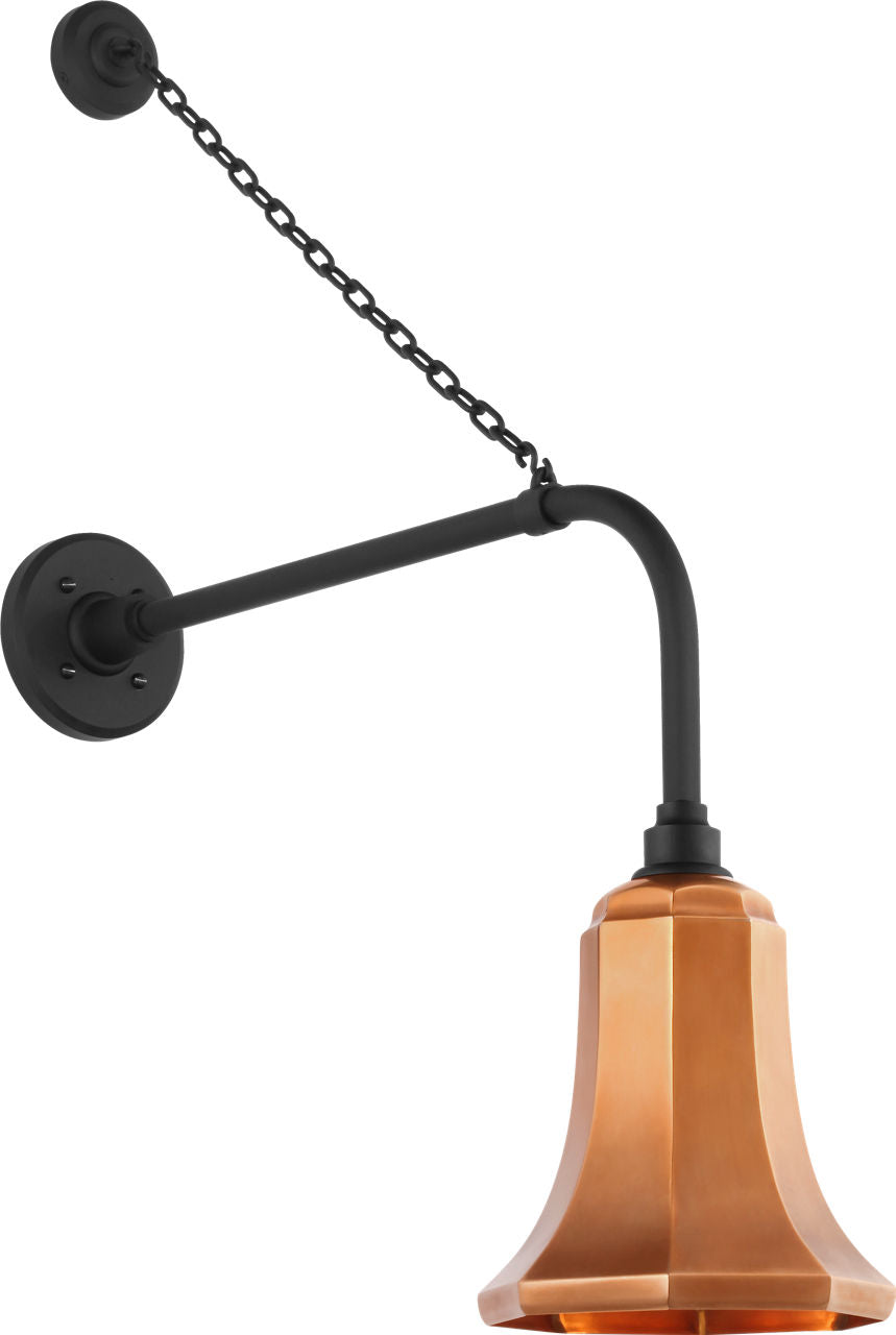 Academy 20" Anchored Rex Barn Light | Matte Black | 7.5 | 7.5" Soft Copper Savannah Shade