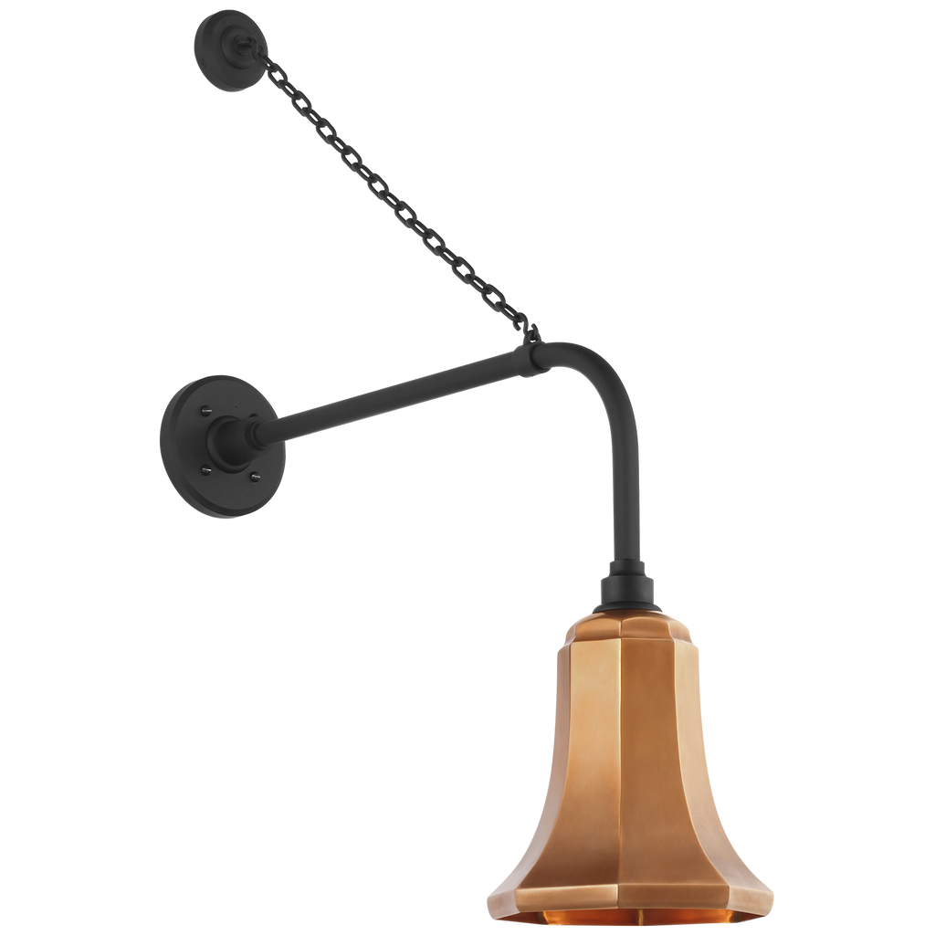 Academy 20" Anchored Rex Barn Light | Matte Black | 7.5 | 7.5" Soft Copper Savannah Shade