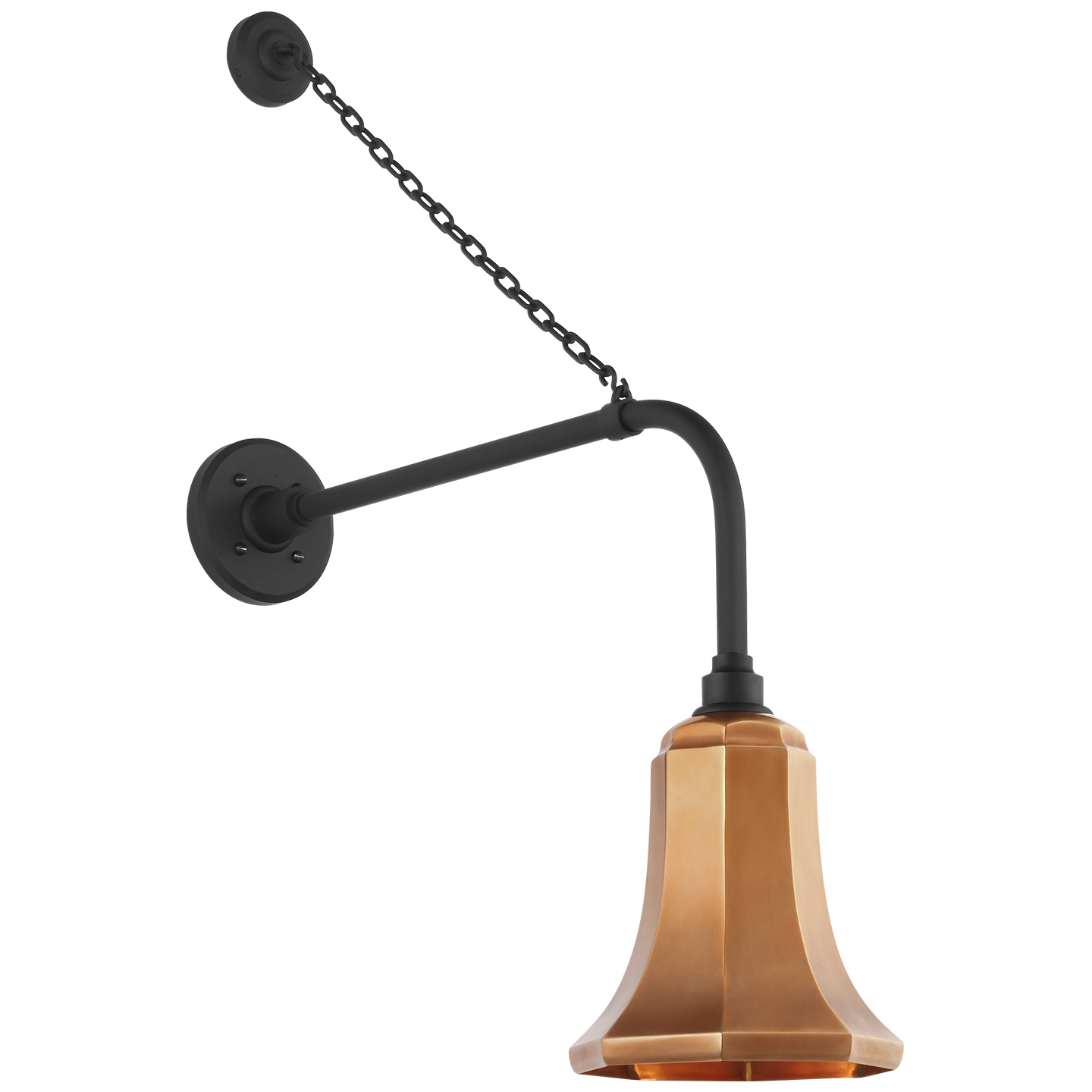 Academy 20" Anchored Rex Barn Light | Matte Black | 7.5 | 7.5" Soft Copper Savannah Shade