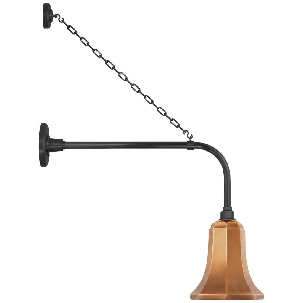 Academy 20" Anchored Rex Barn Light | Matte Black | 7.5 | 7.5" Soft Copper Savannah Shade