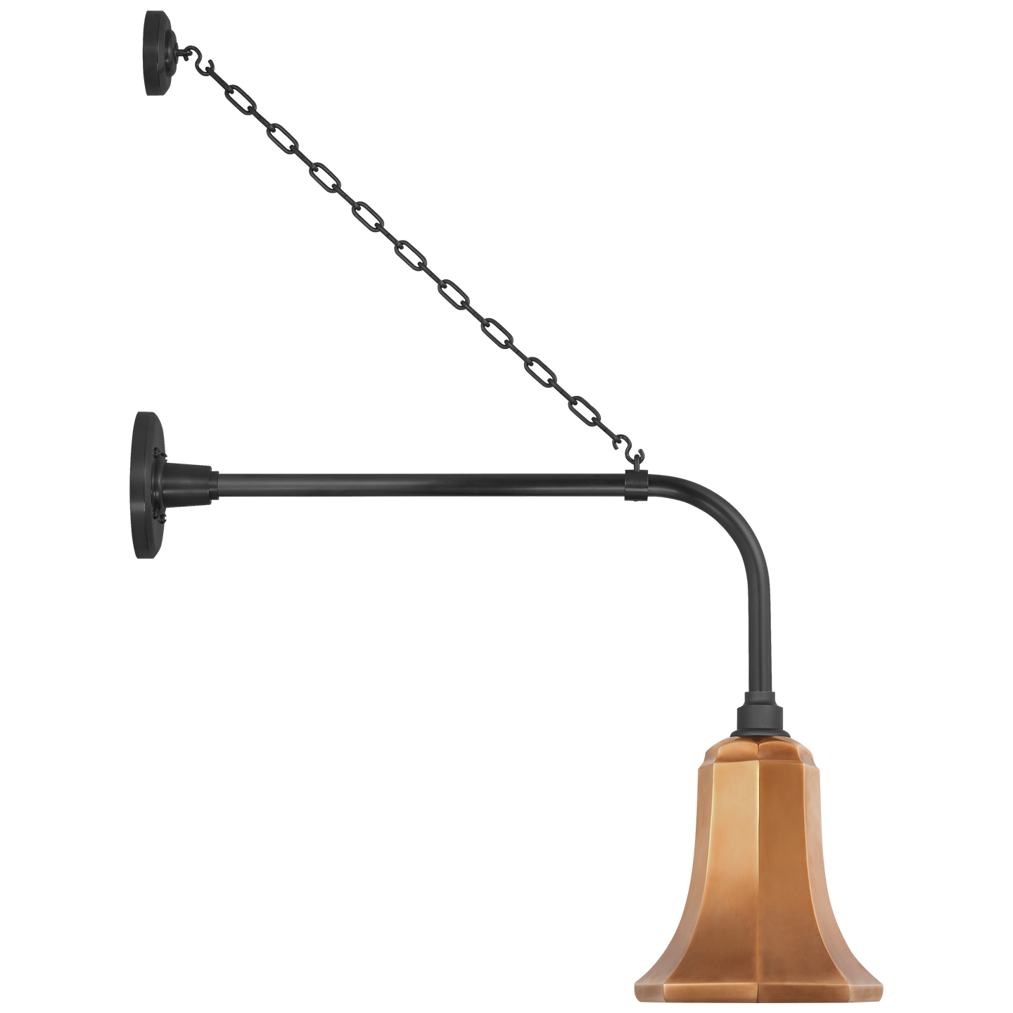 Academy 20" Anchored Rex Barn Light | Matte Black | 7.5 | 7.5" Soft Copper Savannah Shade