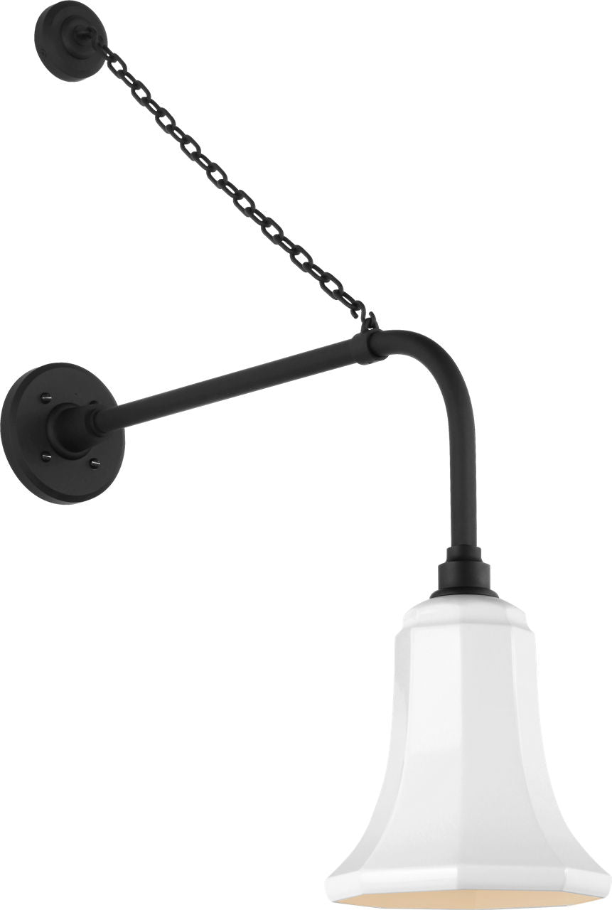 Academy 20" Anchored Rex Barn Light | Matte Black | 7.5 | 7.5" White Savannah Shade