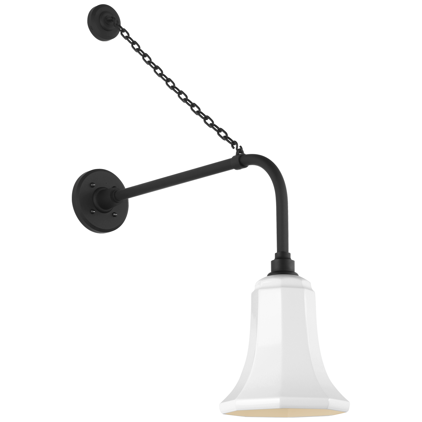 Academy 20" Anchored Rex Barn Light | Matte Black | 7.5 | 7.5" White Savannah Shade