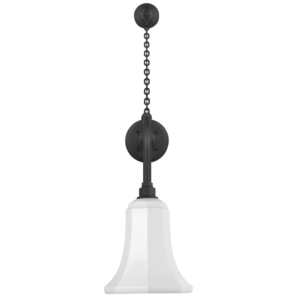 Academy 20" Anchored Rex Barn Light | Matte Black | 7.5 | 7.5" White Savannah Shade