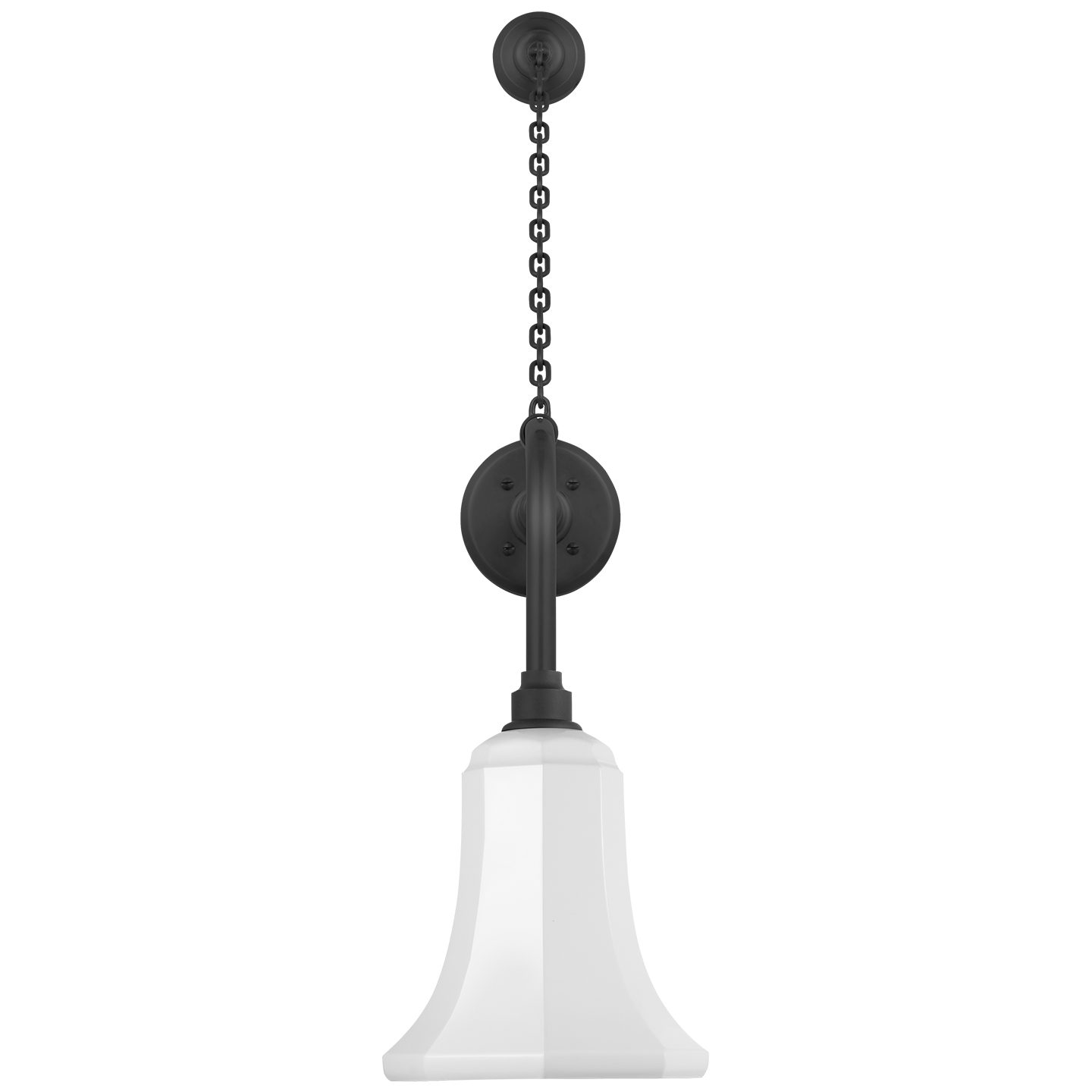 Academy 20" Anchored Rex Barn Light | Matte Black | 7.5 | 7.5" White Savannah Shade