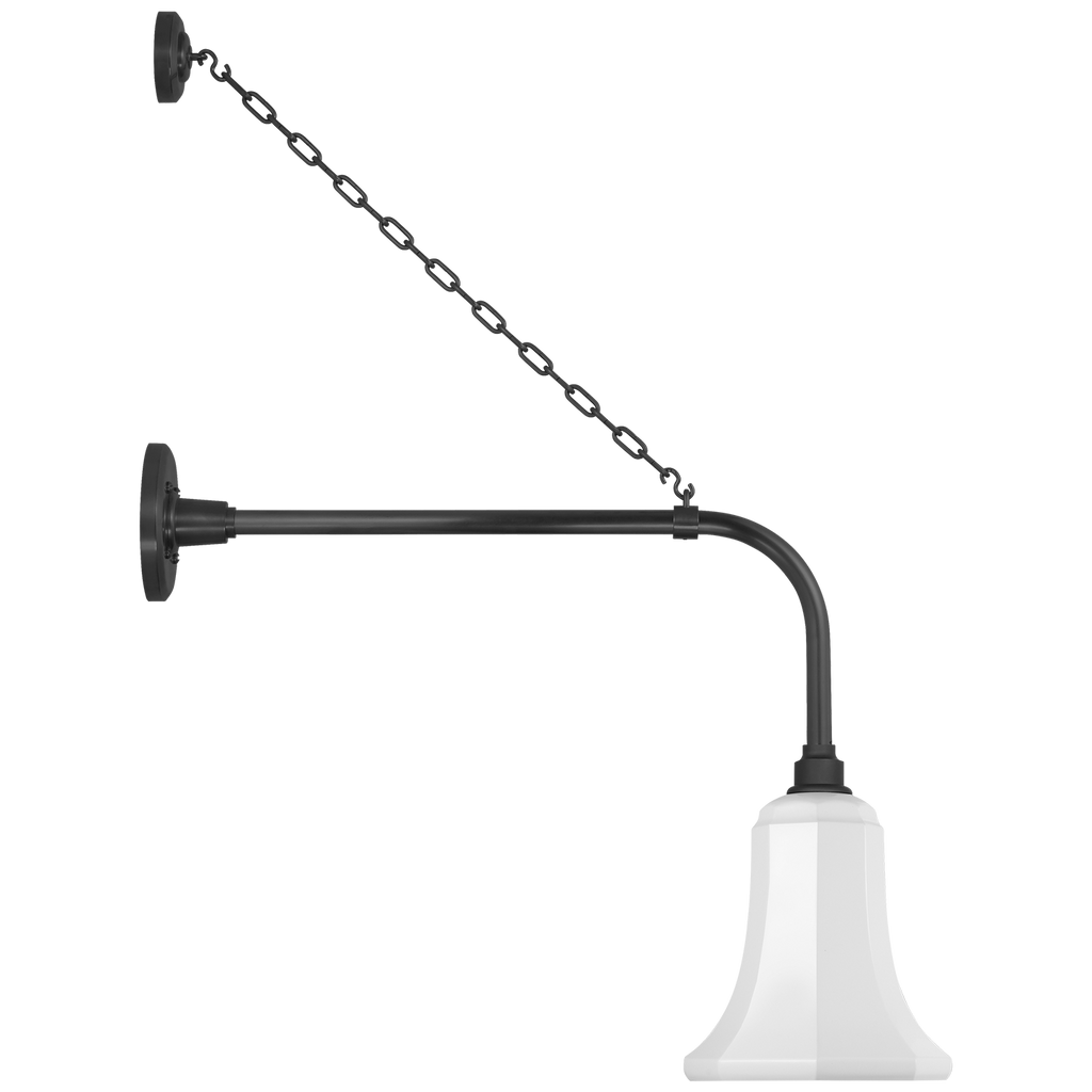 Academy 20" Anchored Rex Barn Light | Matte Black | 7.5 | 7.5" White Savannah Shade