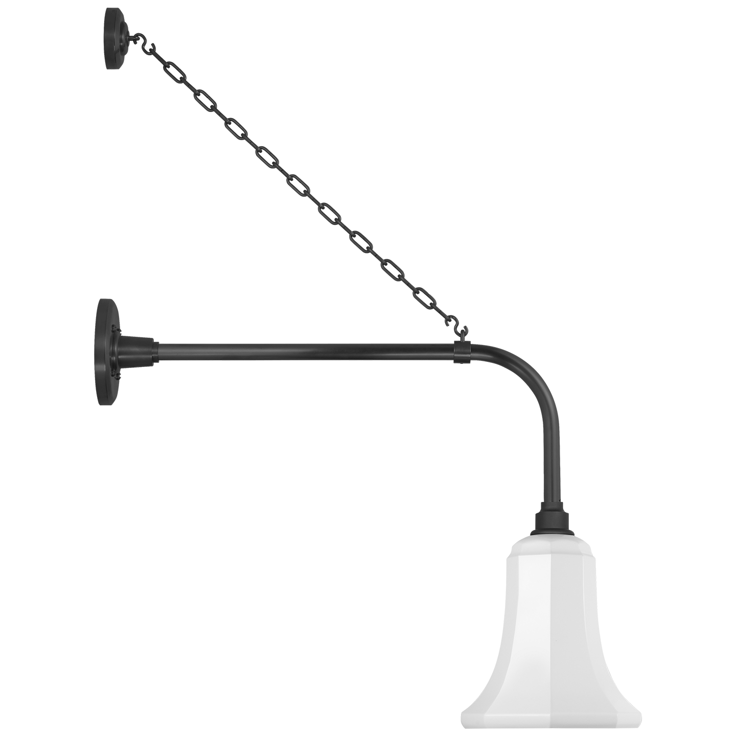 Academy 20" Anchored Rex Barn Light | Matte Black | 7.5 | 7.5" White Savannah Shade