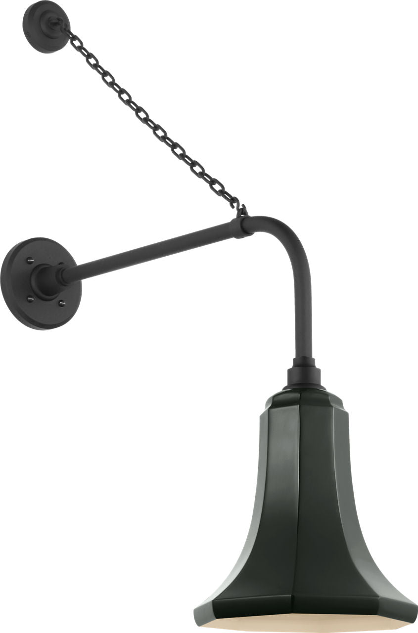 Academy 20" Anchored Rex Barn Light | Matte Black | 9.25 | 9.25" Green Savannah Shade