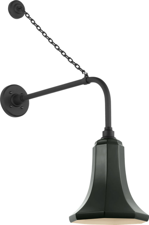 Academy 20" Anchored Rex Barn Light | Matte Black | 9.25 | 9.25" Green Savannah Shade