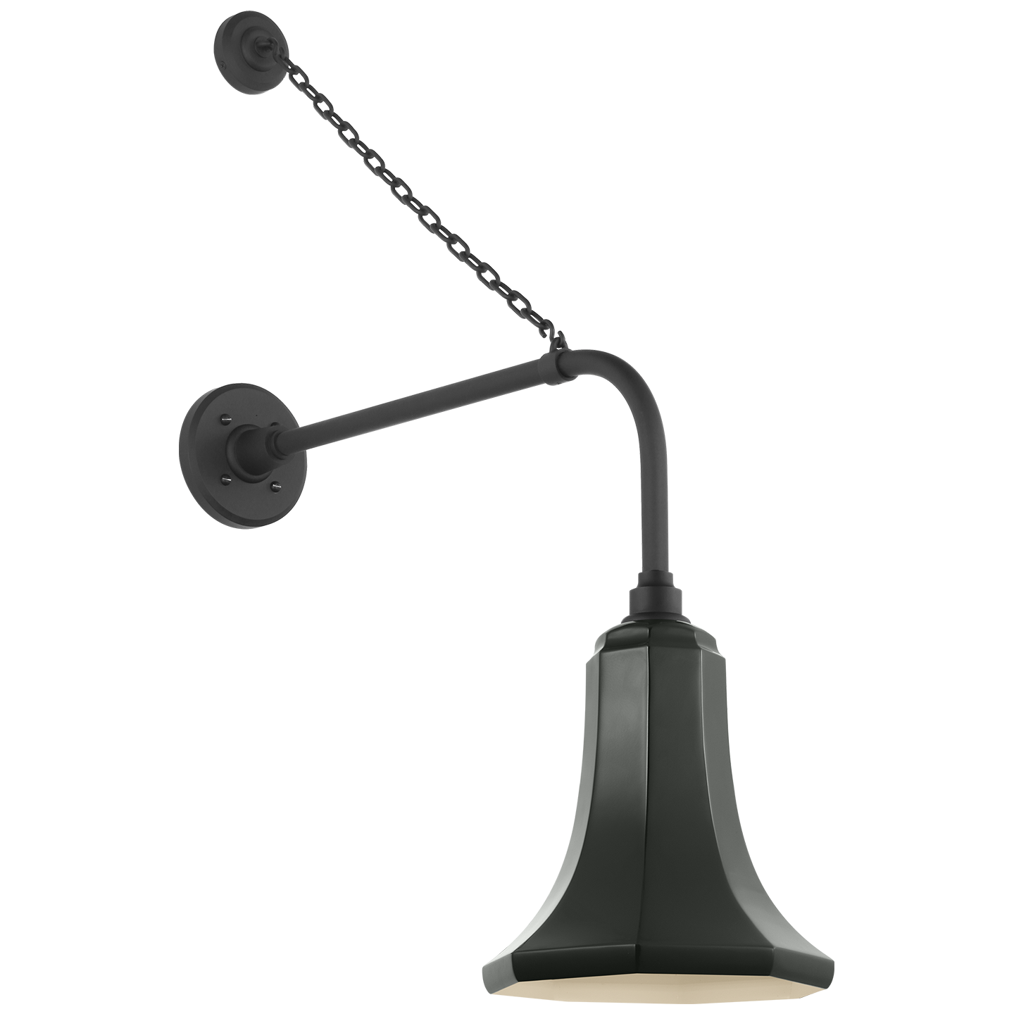 Academy 20" Anchored Rex Barn Light | Matte Black | 9.25 | 9.25" Green Savannah Shade