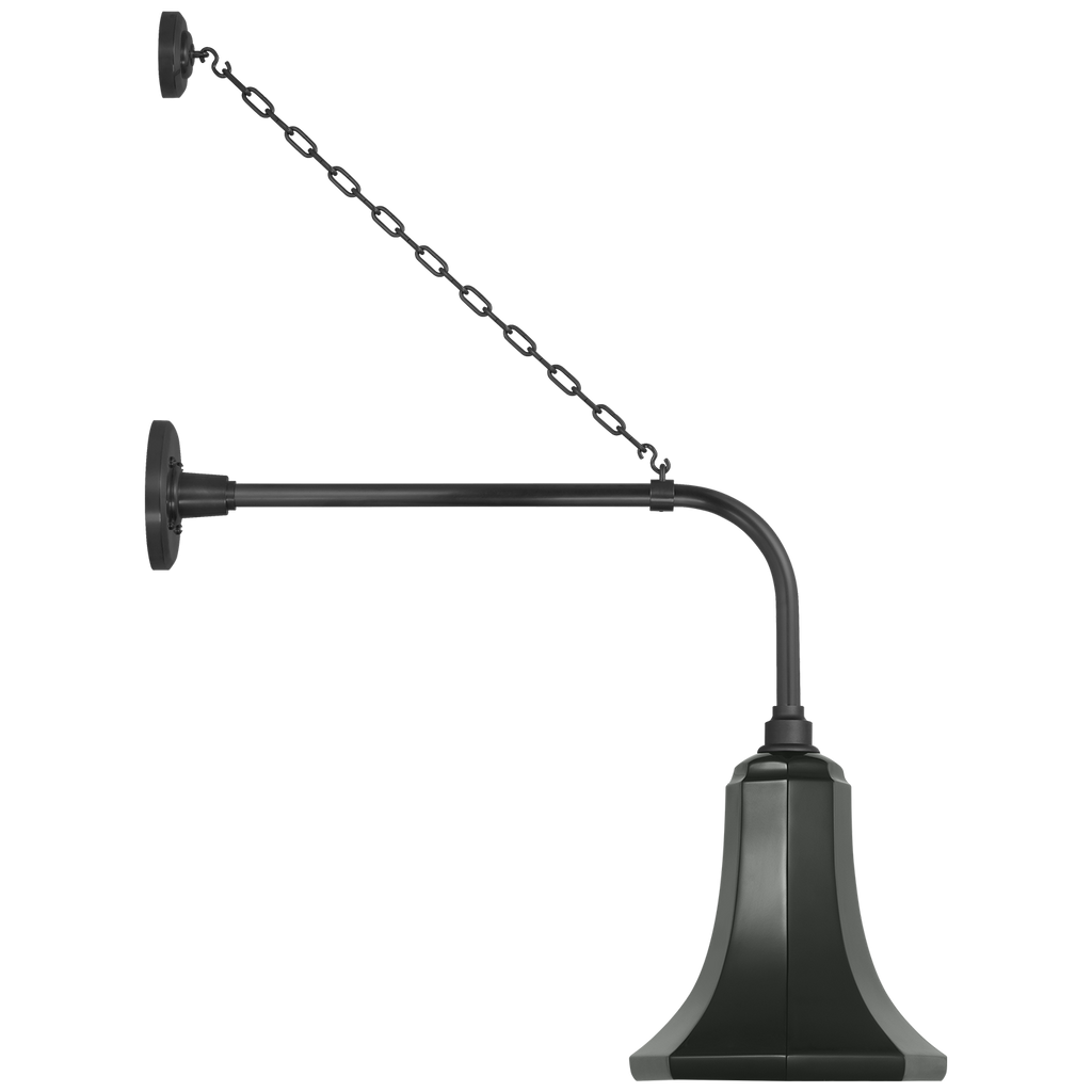 Academy 20" Anchored Rex Barn Light | Matte Black | 9.25 | 9.25" Green Savannah Shade