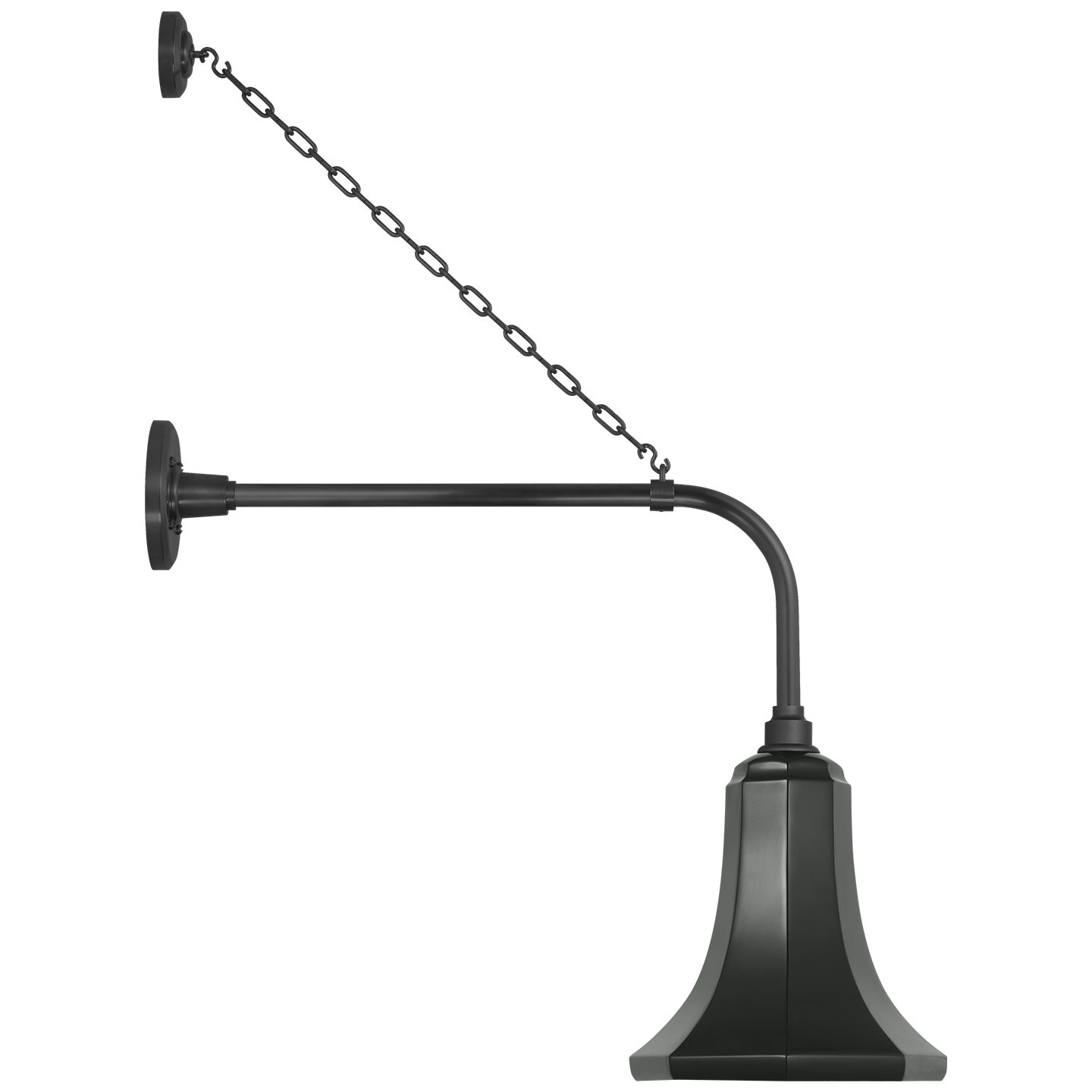 Academy 20" Anchored Rex Barn Light | Matte Black | 9.25 | 9.25" Green Savannah Shade