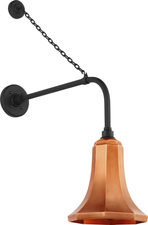 Academy 20" Anchored Rex Barn Light | Matte Black | 9.25 | 9.25" Soft Copper Savannah Shade