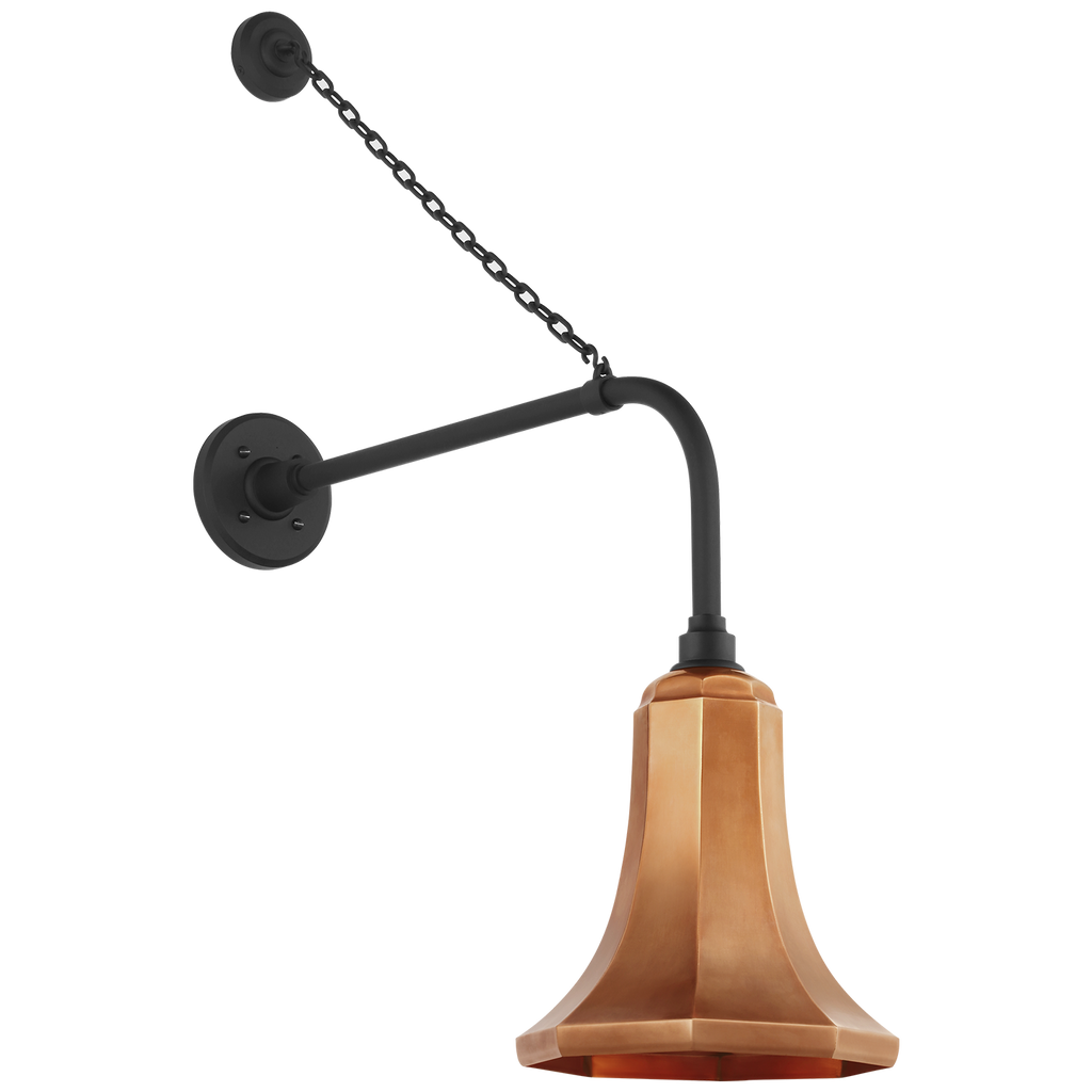 Academy 20" Anchored Rex Barn Light | Matte Black | 9.25 | 9.25" Soft Copper Savannah Shade