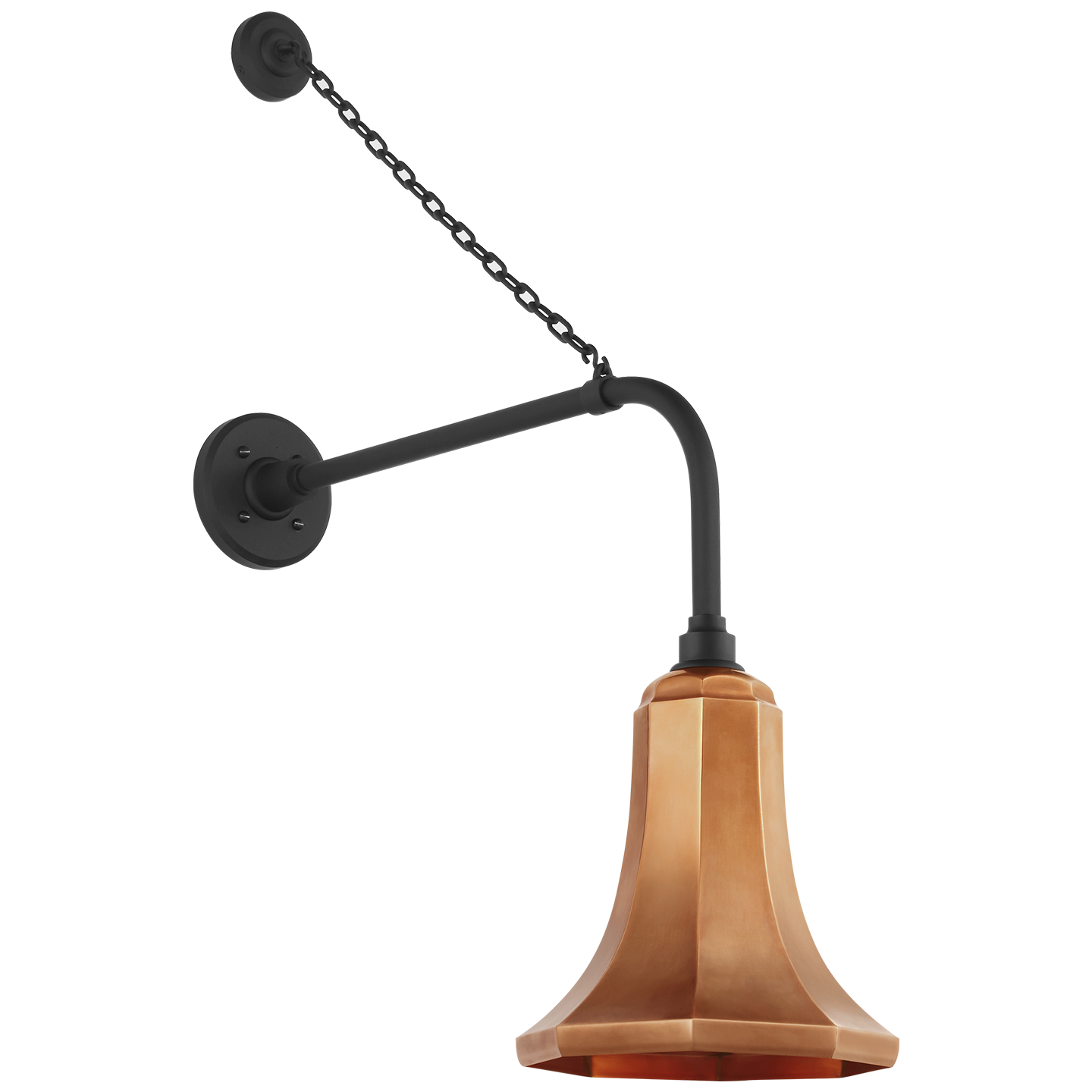 Academy 20" Anchored Rex Barn Light | Matte Black | 9.25 | 9.25" Soft Copper Savannah Shade