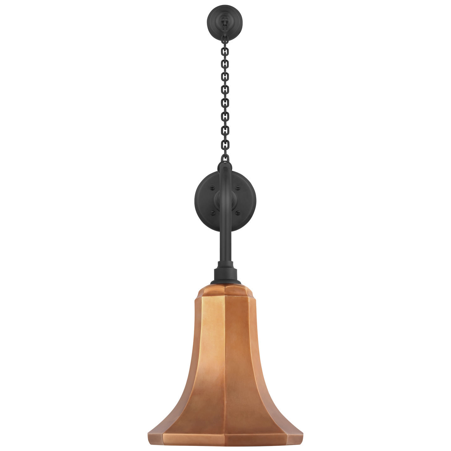 Academy 20" Anchored Rex Barn Light | Matte Black | 9.25 | 9.25" Soft Copper Savannah Shade
