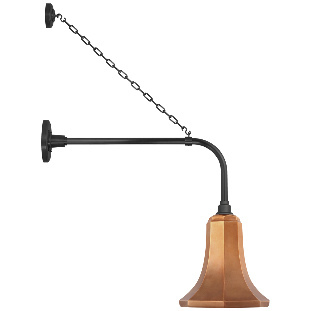 Academy 20" Anchored Rex Barn Light | Matte Black | 9.25 | 9.25" Soft Copper Savannah Shade