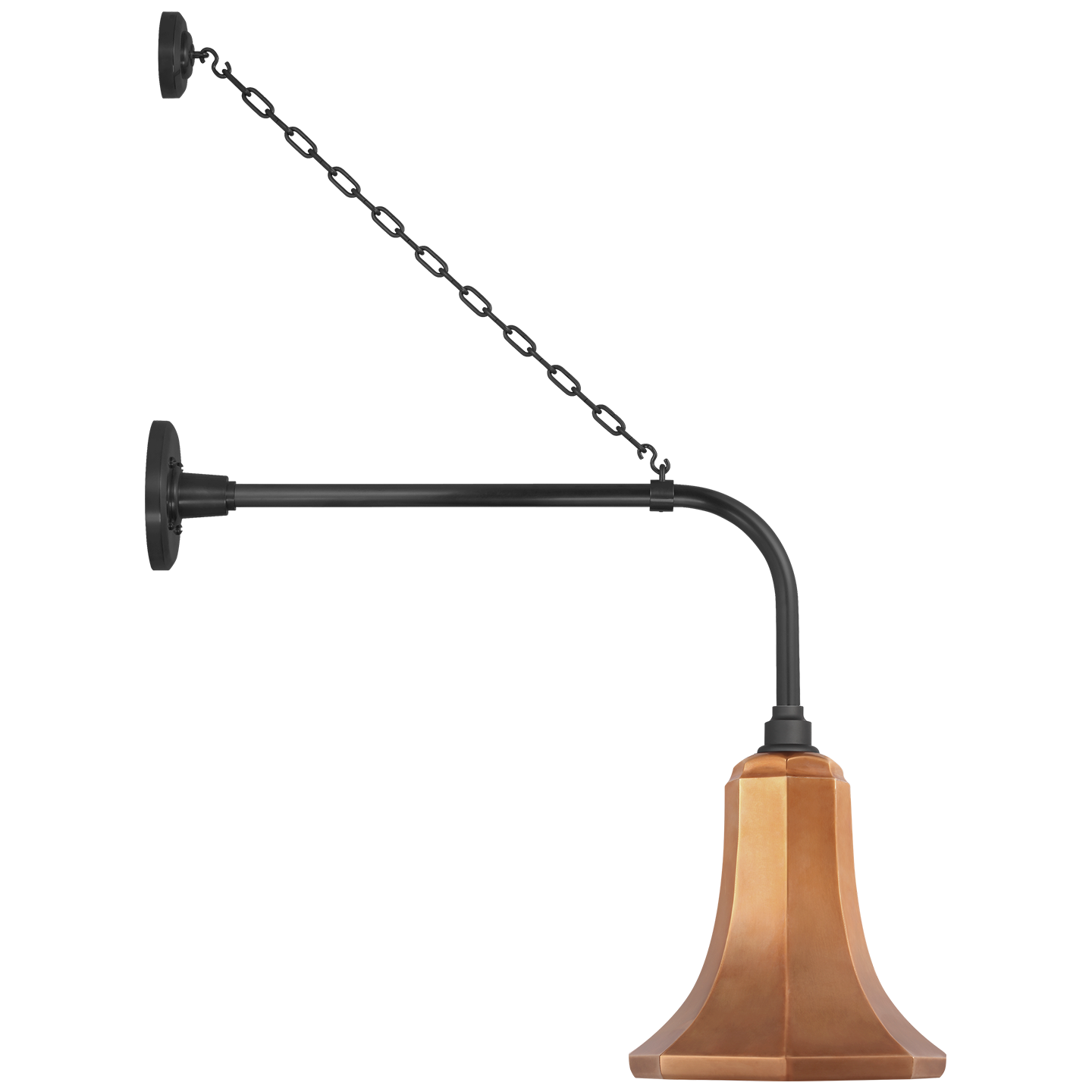 Academy 20" Anchored Rex Barn Light | Matte Black | 9.25 | 9.25" Soft Copper Savannah Shade