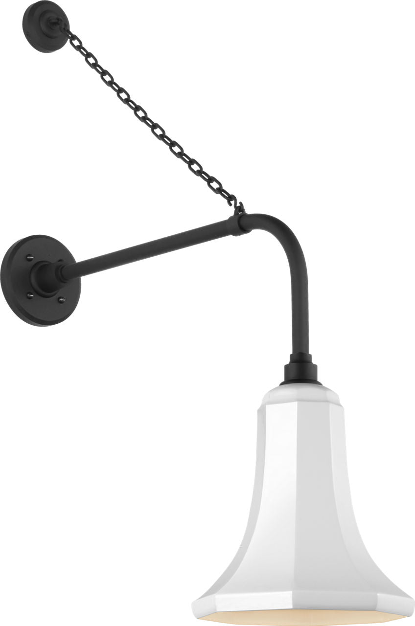 Academy 20" Anchored Rex Barn Light | Matte Black | 9.25 | 9.25" White Savannah Shade